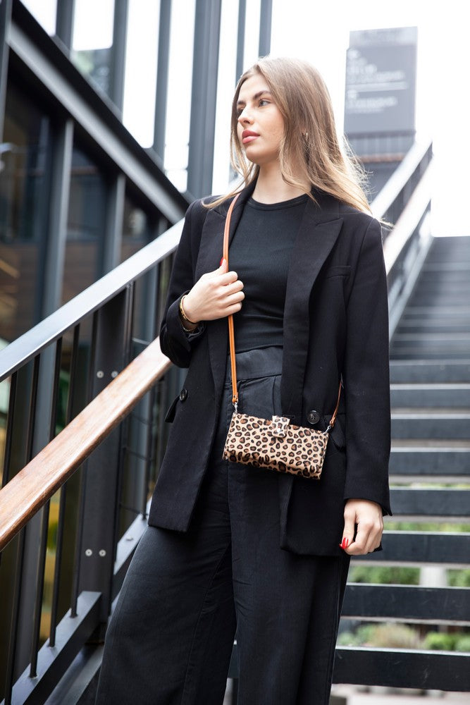 Nexora Strap Leather Crossbody Wallet