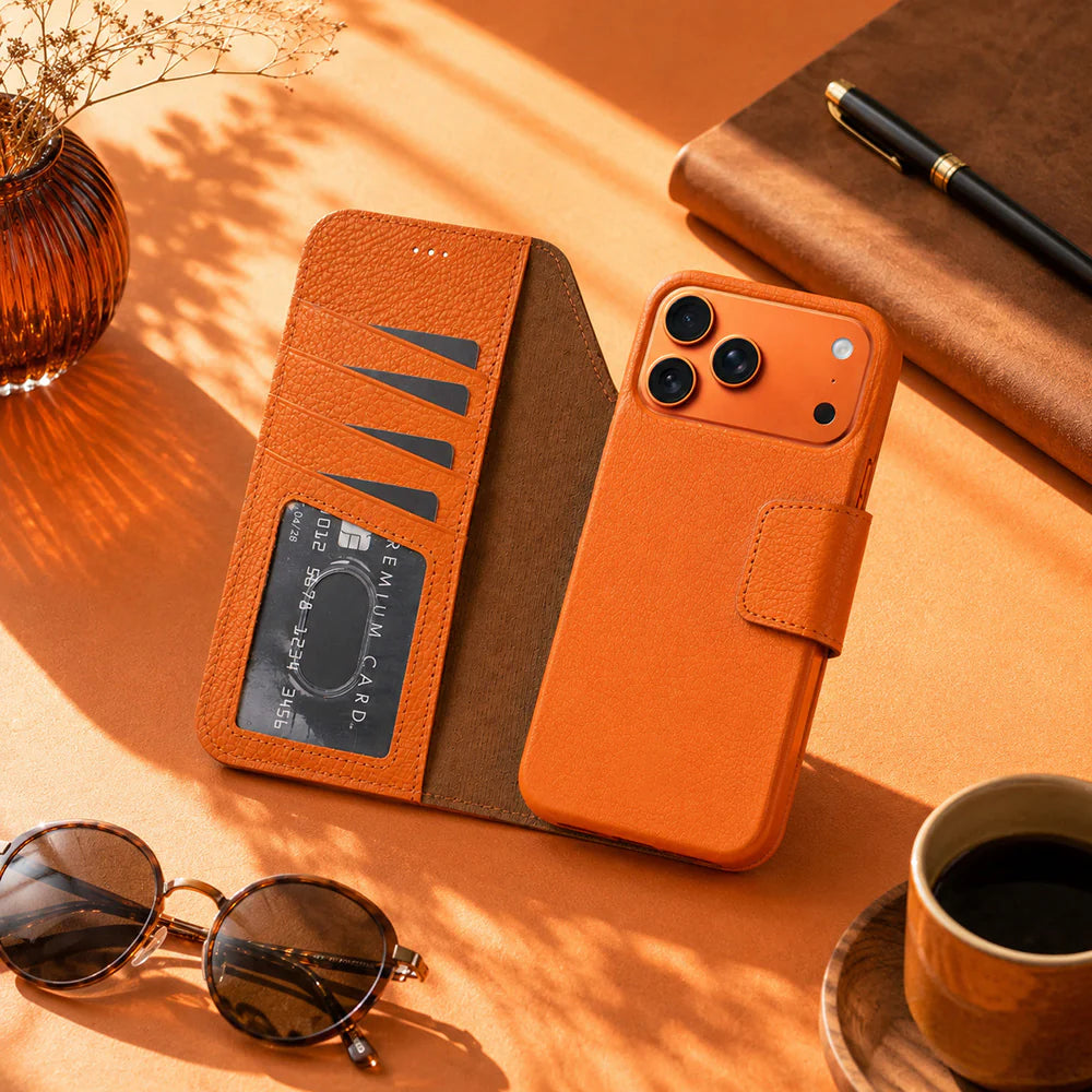 Elite Magic iPhone 17 Pro Leather Detachable Wallet Case