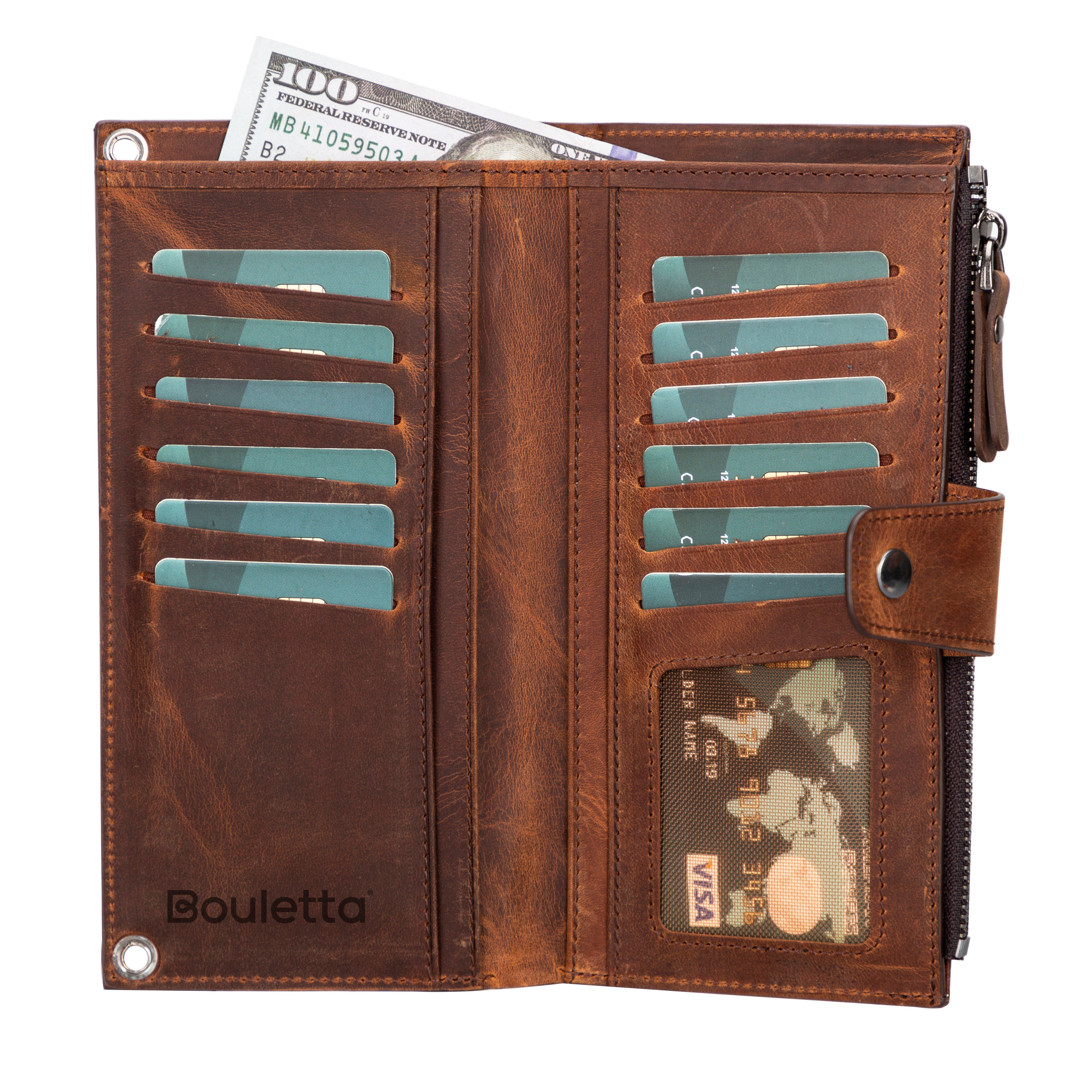 Nexora Strap Leather Crossbody Wallet