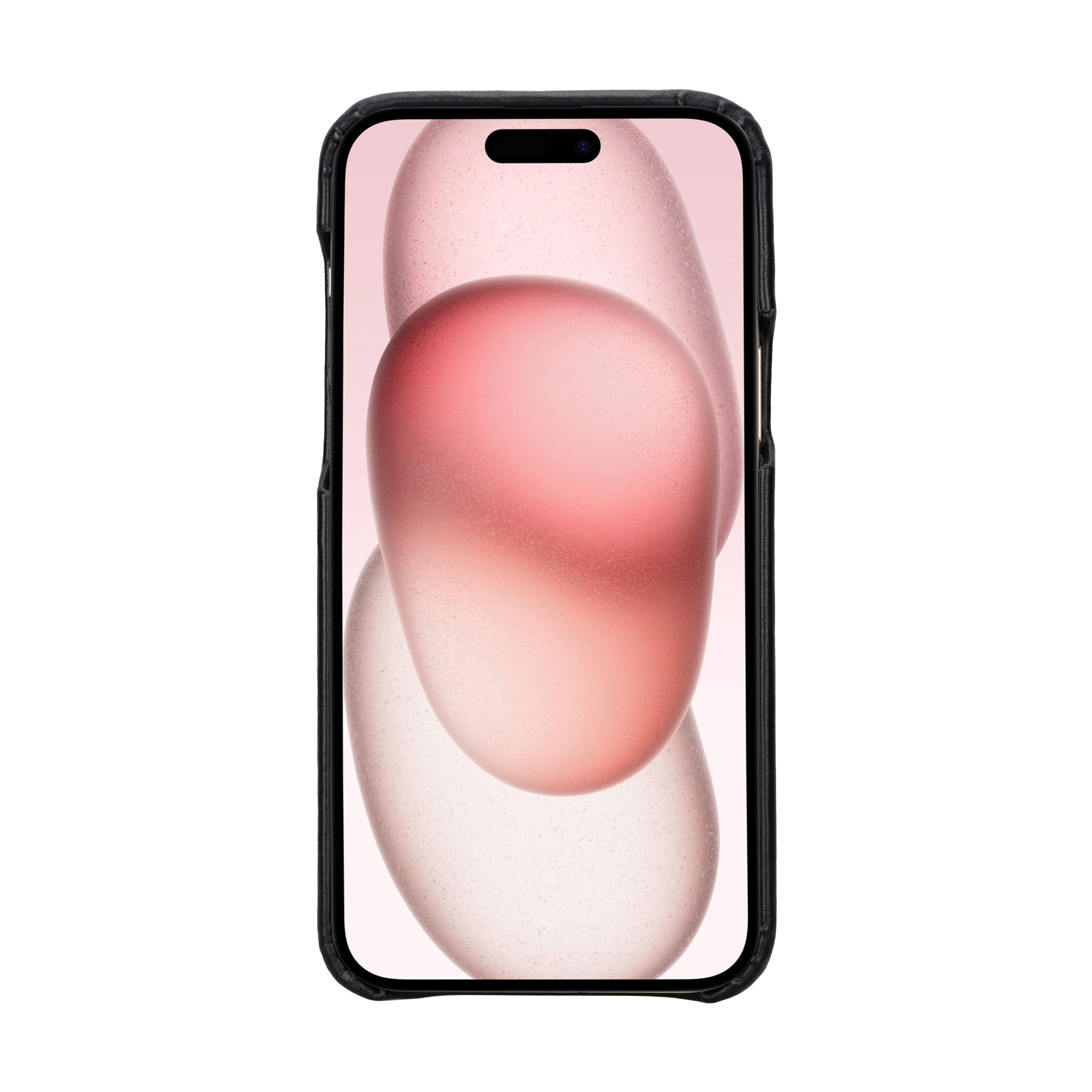 Black iPhone 16 Plus Leather Back Cover Case