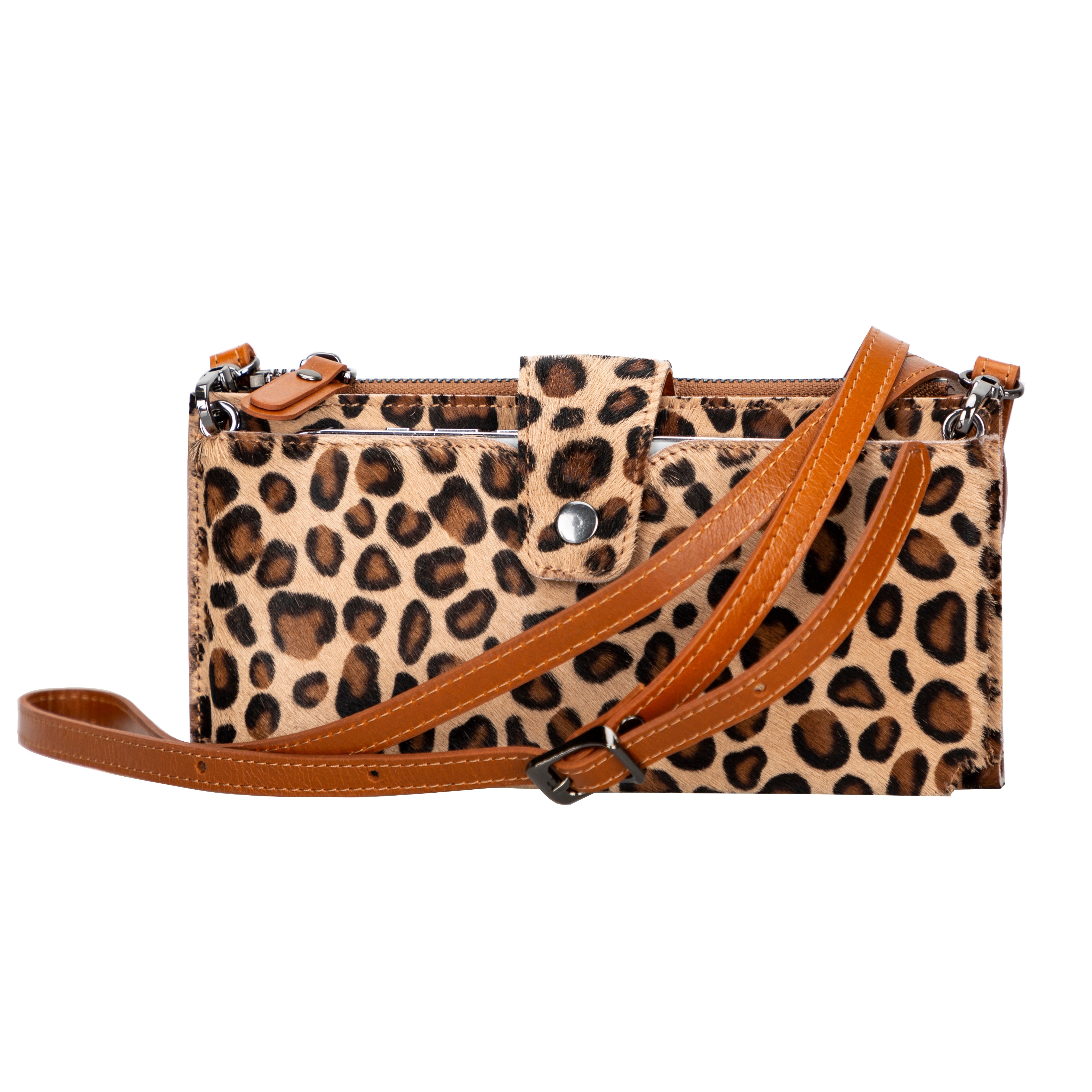 Nexora Strap Leather Crossbody Wallet