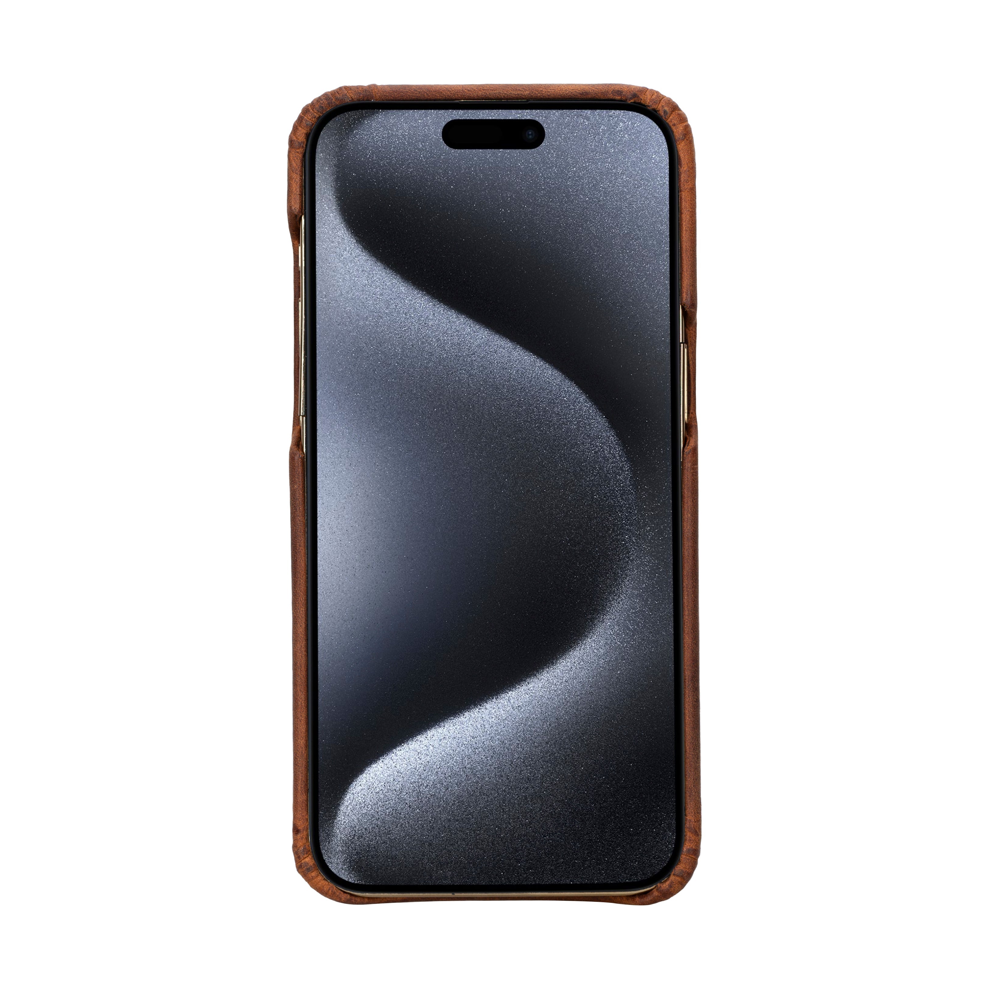 Black iPhone 16 Pro Leather Back Cover Case
