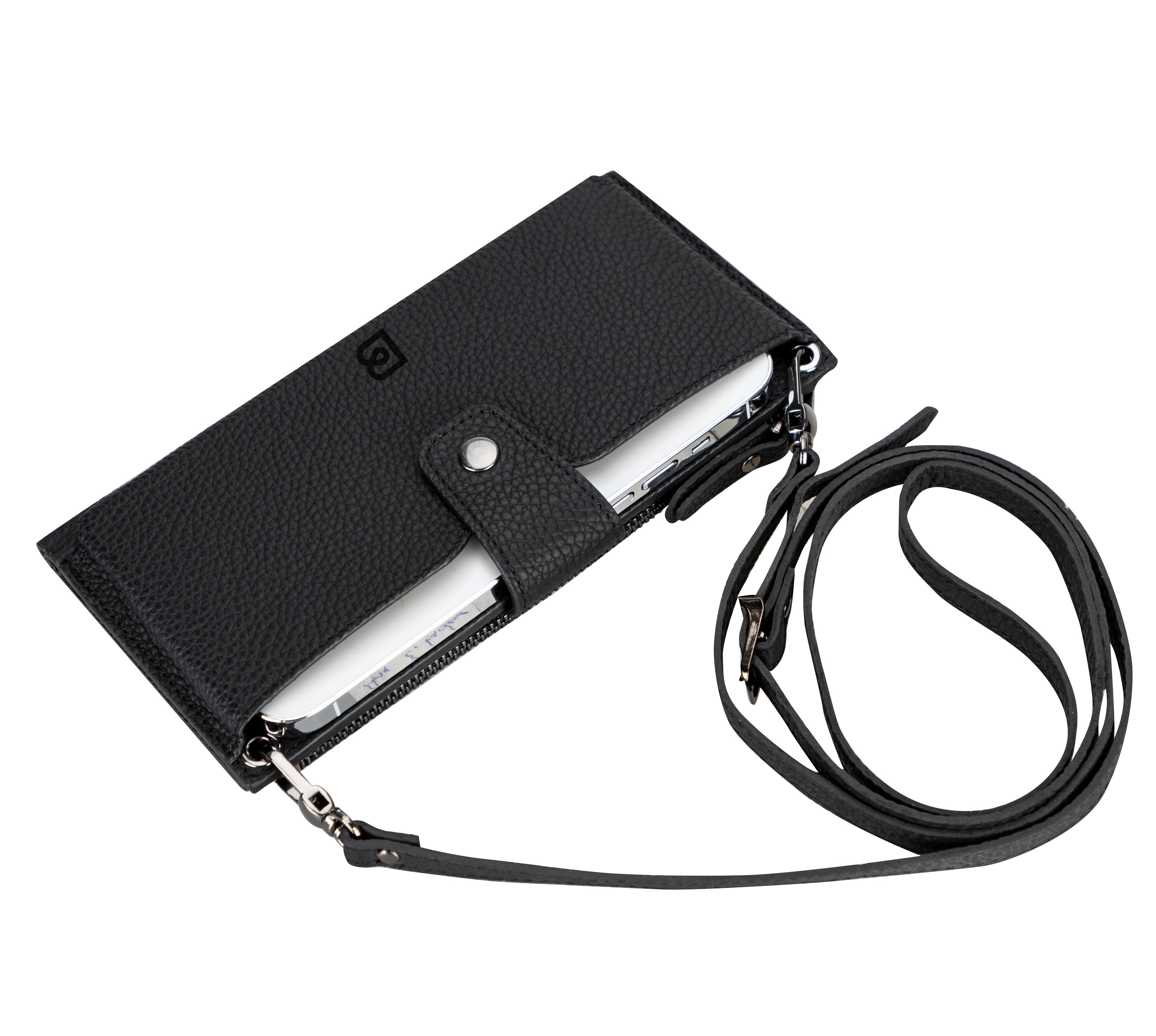 Nexora Strap Leather Crossbody Wallet