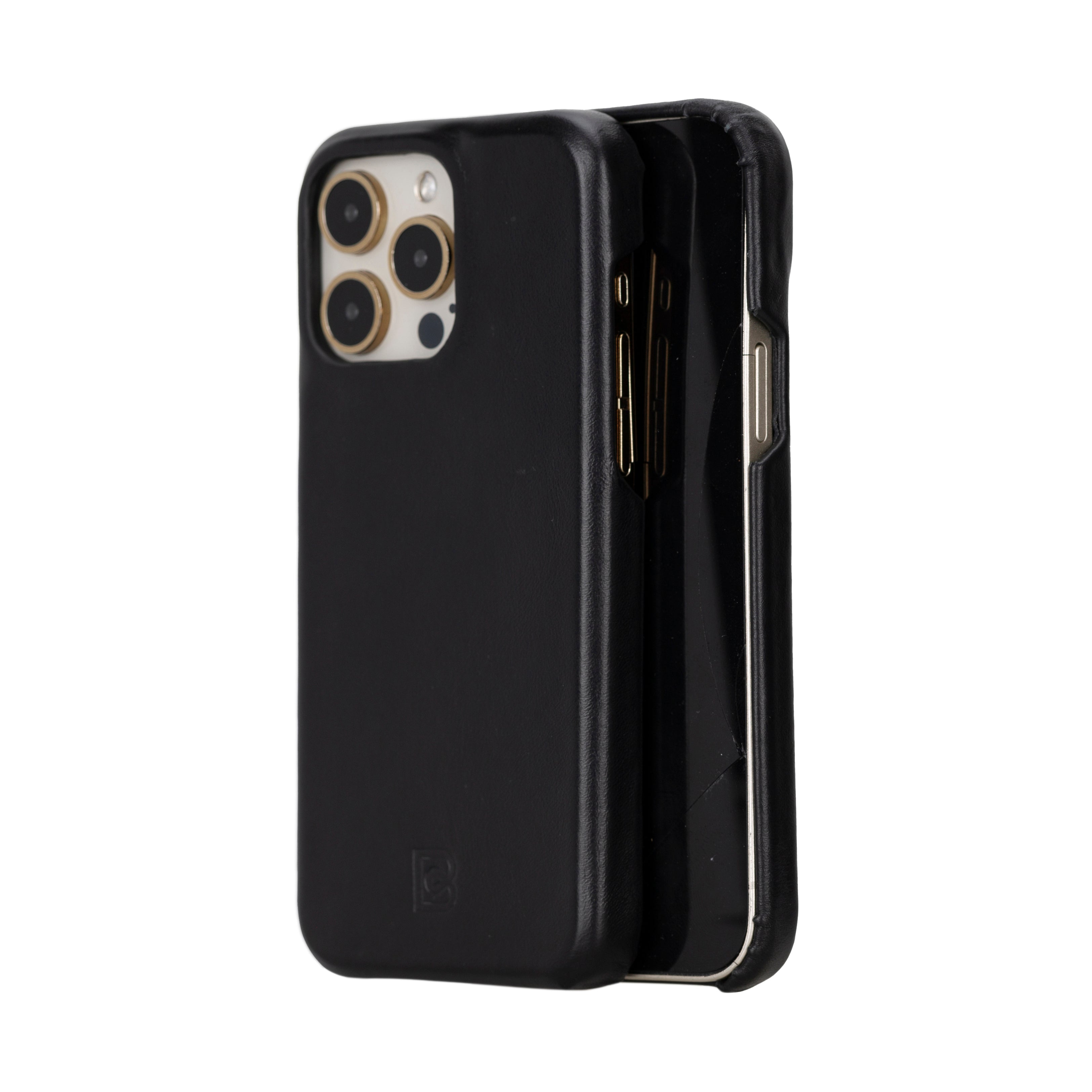 Black iPhone 16 Pro Leather Back Cover Case