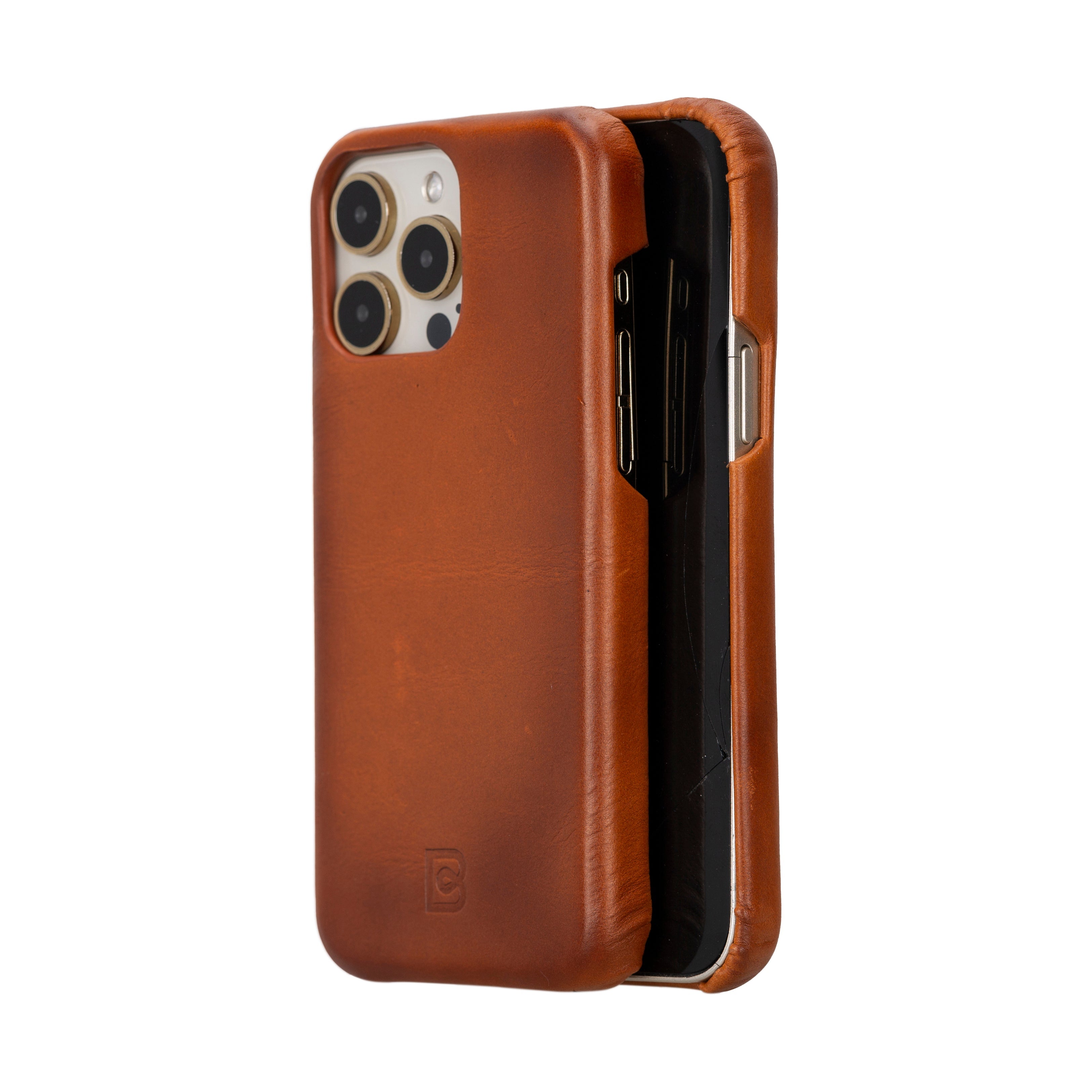 Brown iPhone 16 Pro Leather Back Cover Case