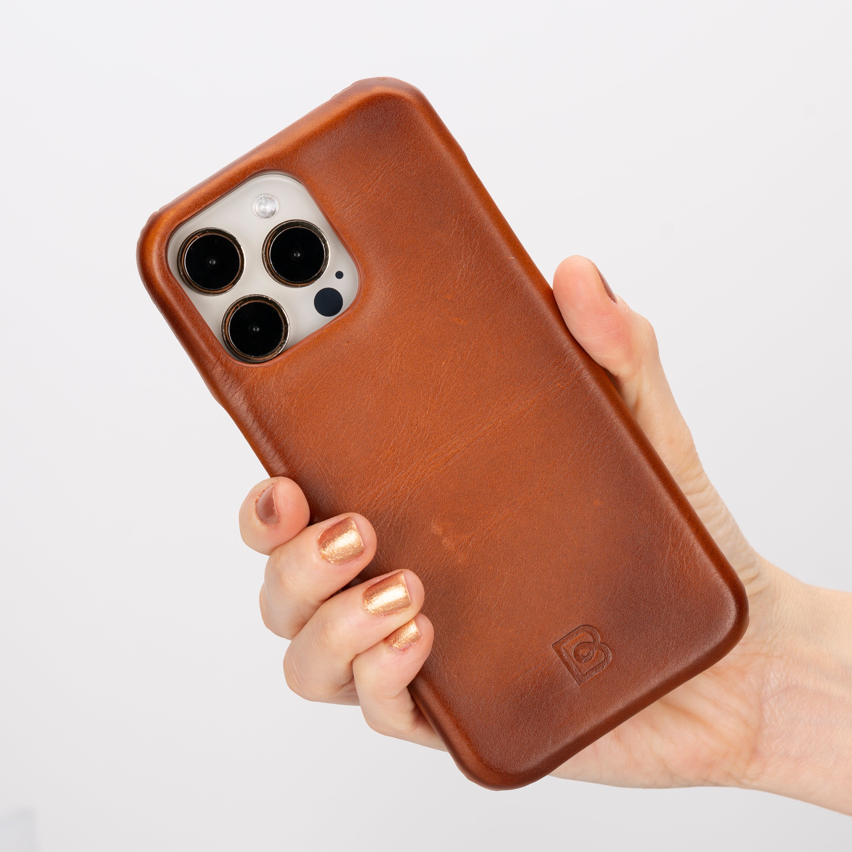 Brown iPhone 16 Pro Leather Back Cover Case