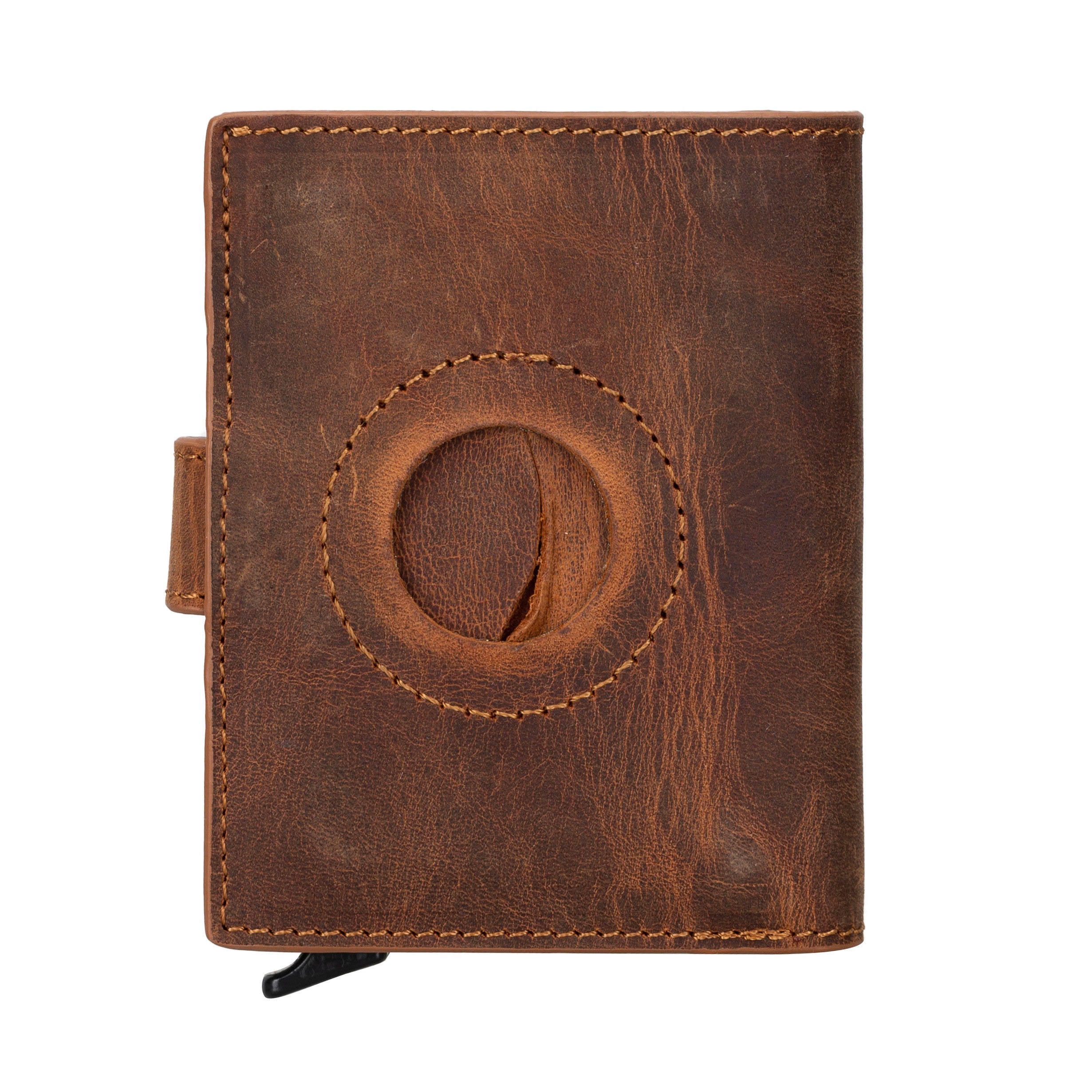Palertag Zip Mechanical Leather Card Holder with AirTag Slot