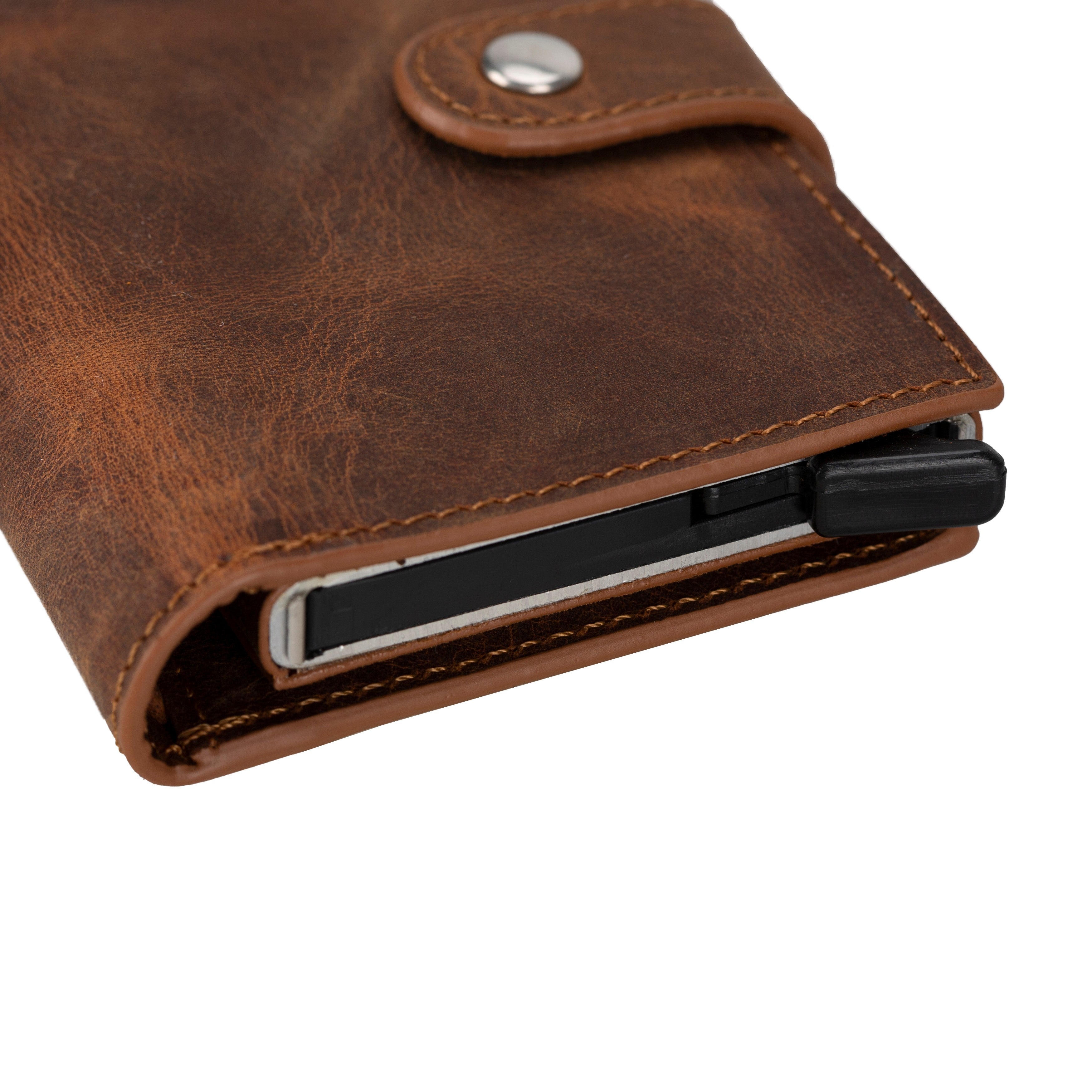 Palertag Zip Mechanical Leather Card Holder with AirTag Slot