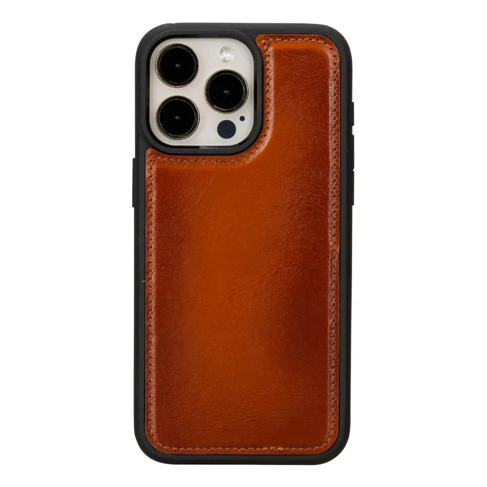 Brown Leather iPhone 15 Pro max Detachable Card Holder Wallet Case with Magsafe-Bomonti