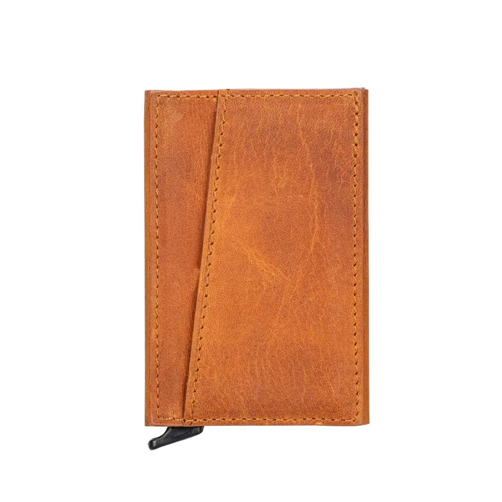 Burnish Leather Pop-Up RFID Blocking Detachable Cardholder Wallet - Bomonti Goods
