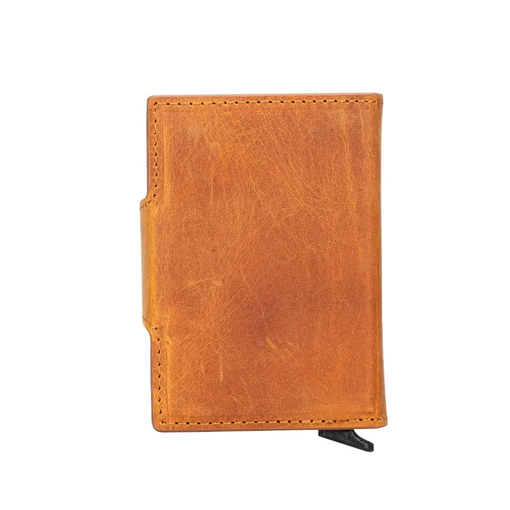 Burnish Leather Pop-Up RFID Blocking Detachable Cardholder Wallet - Bomonti Goods