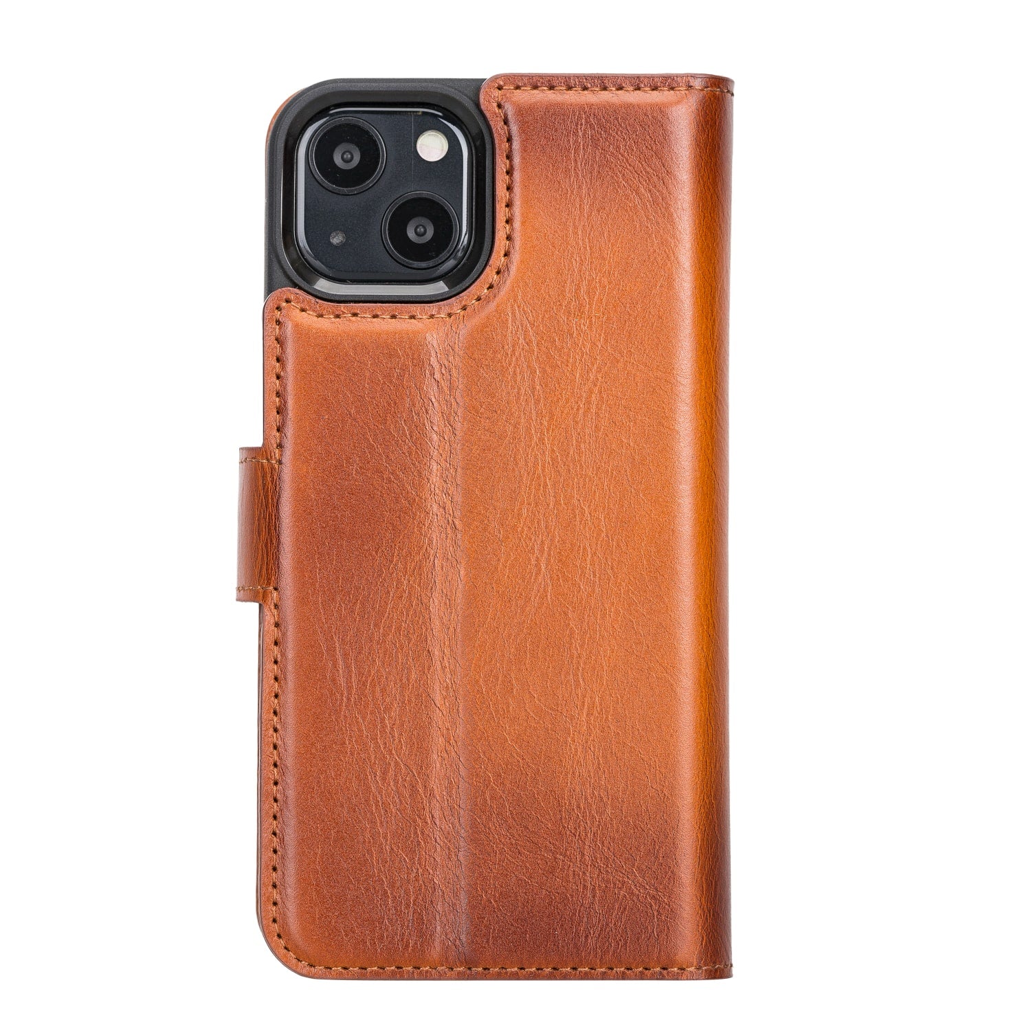 Golden Brown Leather iPhone 13 Detachable Bi-Fold RFID Wallet Case with MagSafe & Card Holder - Bomonti - 4