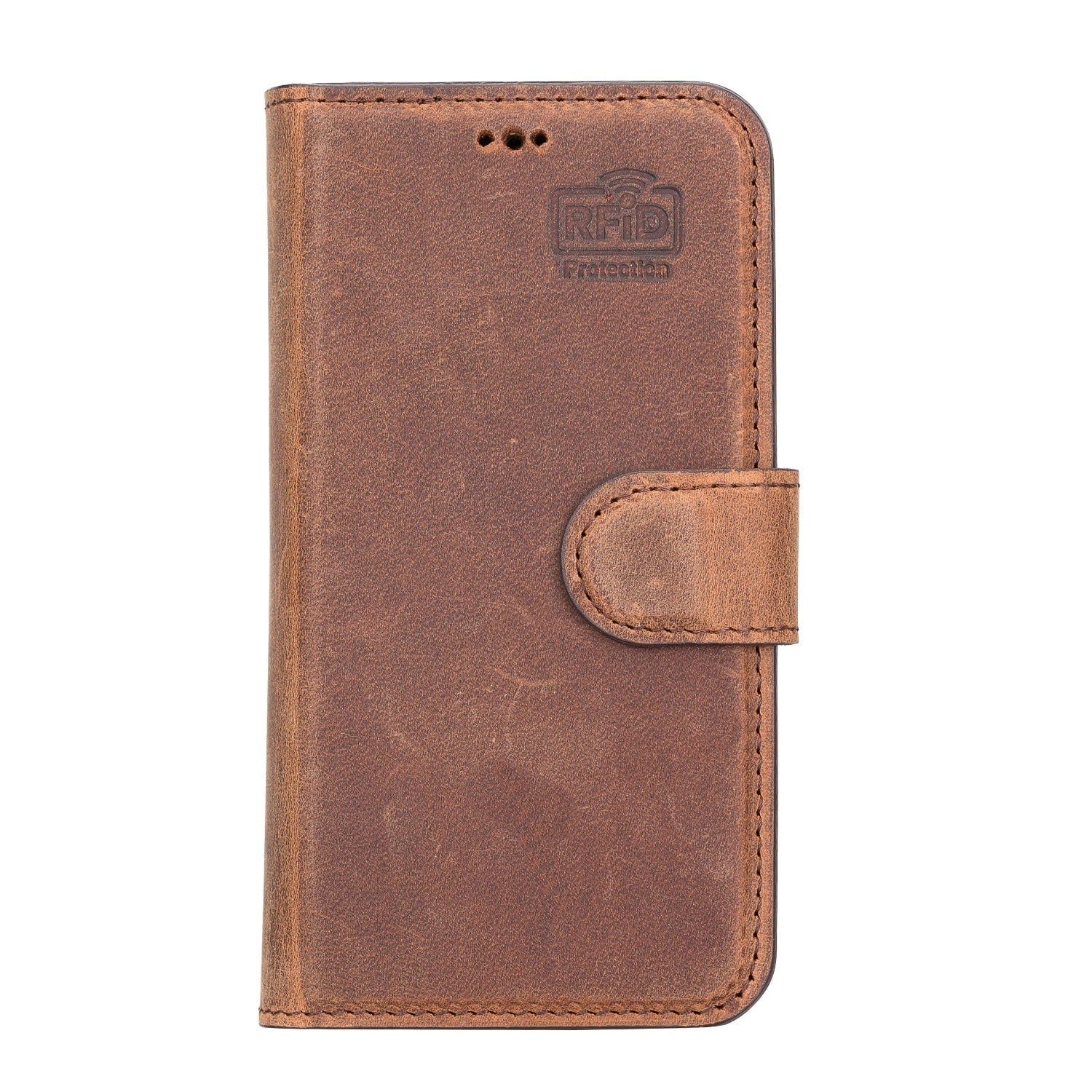 Yellow Leather iPhone 13 Mini Detachable Bi-Fold RFID Wallet Case with MagSafe & Card Holder - Bomonti - 3