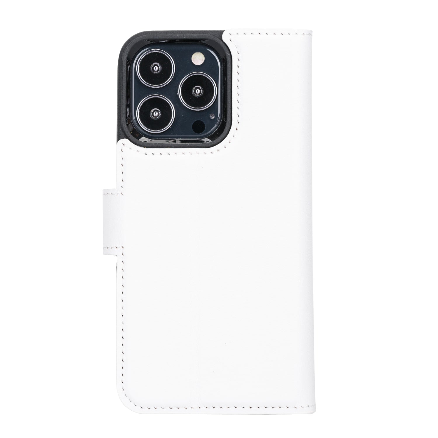 Luxury White Leather iPhone 13 Pro Wallet Case with MagSafe & RFID Card Holder - Bomonti -3