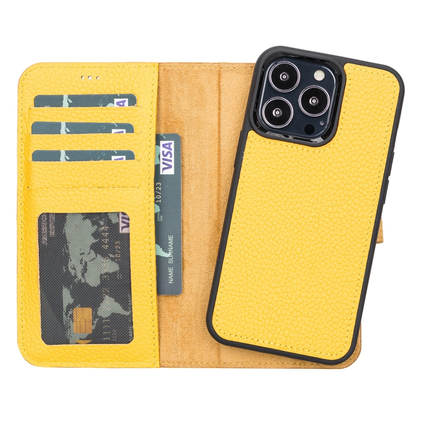 Luxury White Leather iPhone 13 Pro Wallet Case with MagSafe & RFID Card Holder - Bomonti - 1