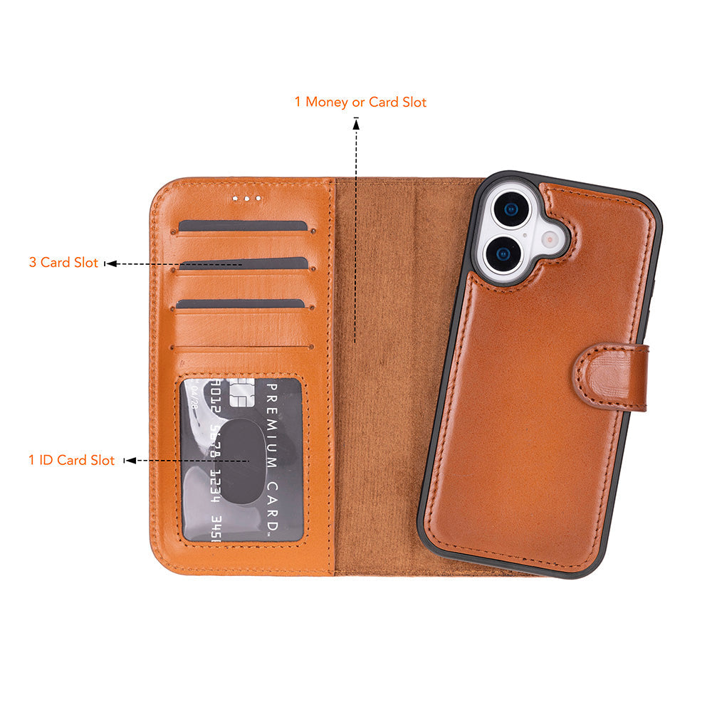 Leather iPhone 17 Detachable Wallet Case