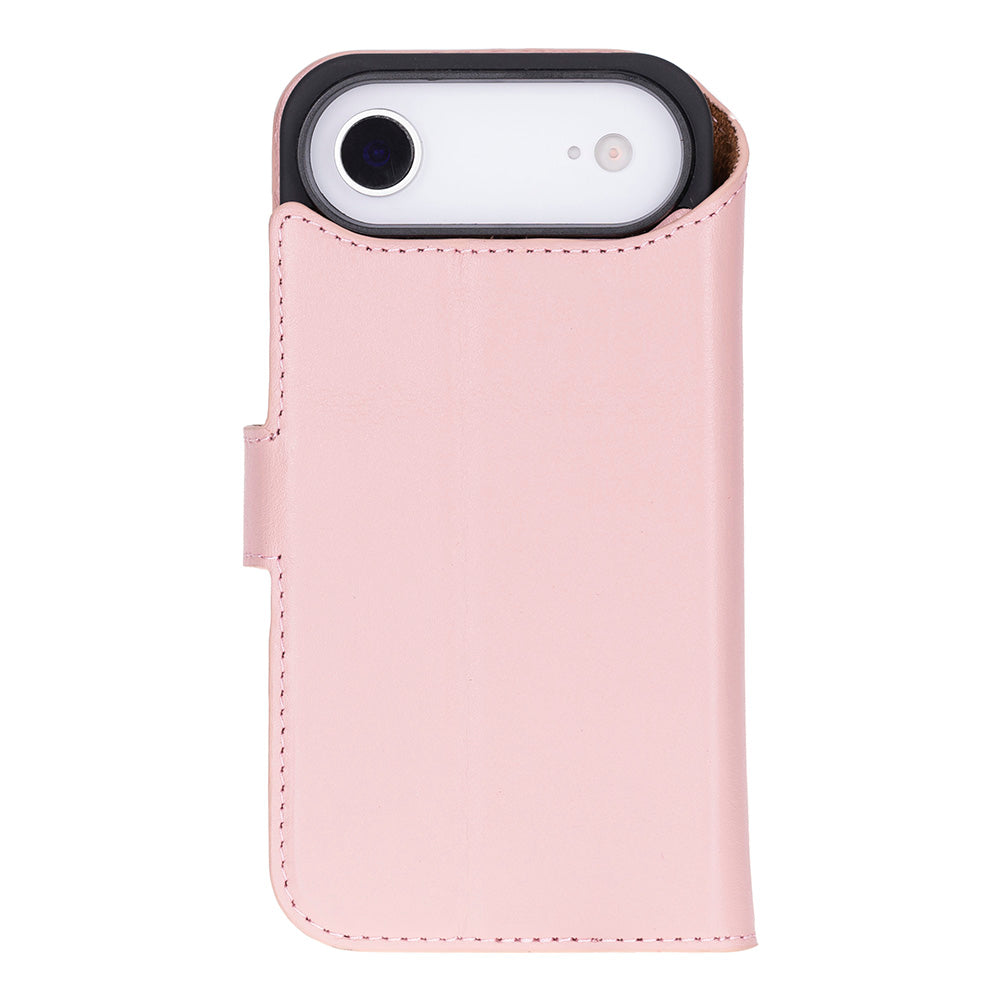 Pink Leather iPhone 17 Air Detachable Wallet Case