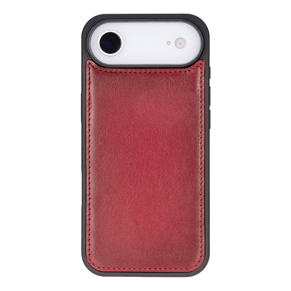 Red Leather iPhone 17 Air Detachable Wallet Case