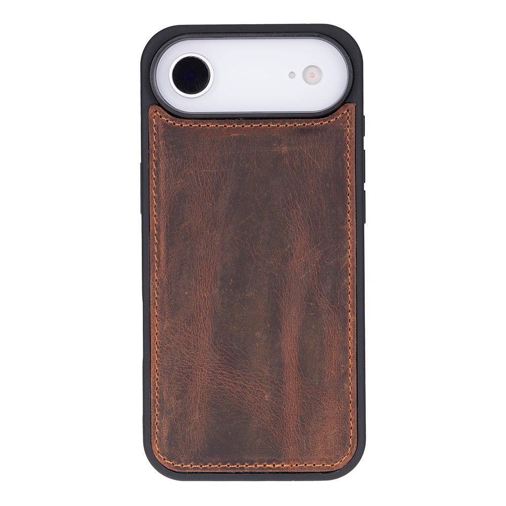 Brown Leather iPhone 17 Air Detachable Wallet Case