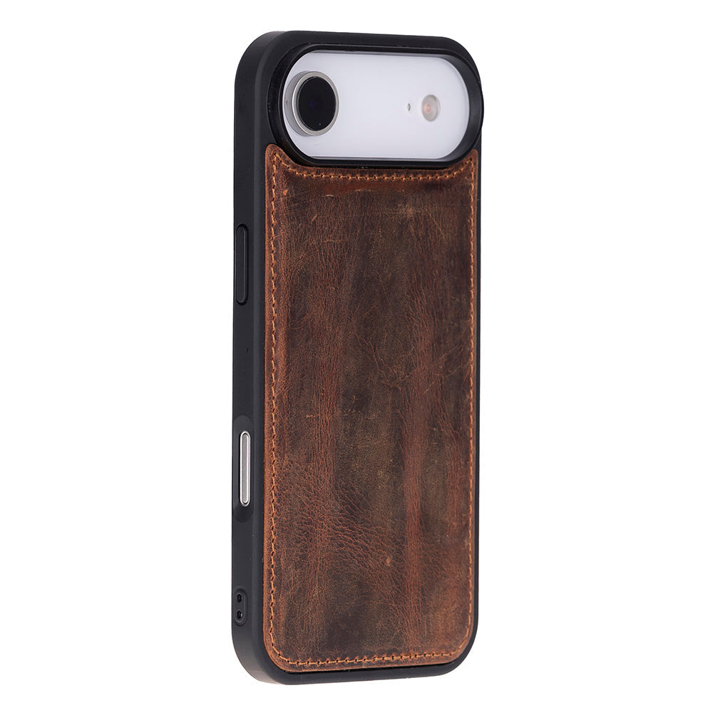 Brown Leather iPhone 17 Air Detachable Wallet Case