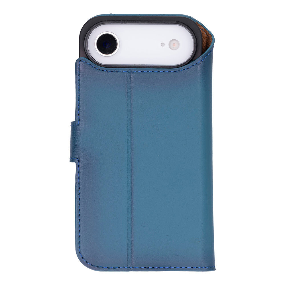 Blue Leather iPhone 17 Air Detachable Wallet Case