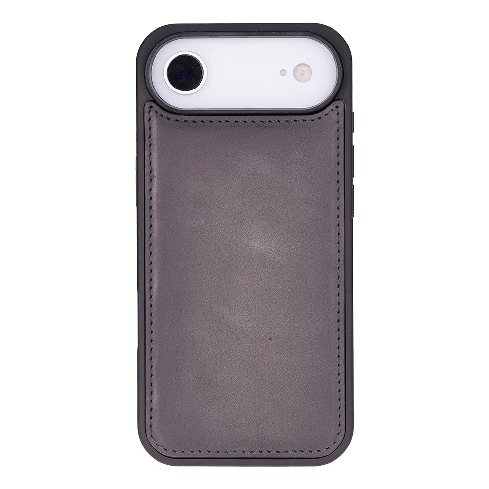 Gray Leather iPhone 17 Air Detachable Wallet Case