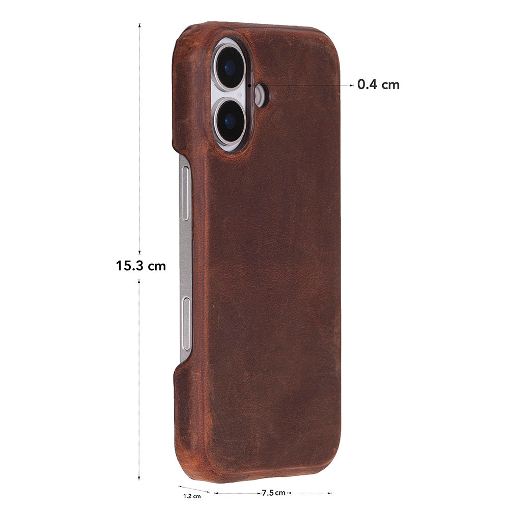 Brown Leather iPhone 17 Cover Case