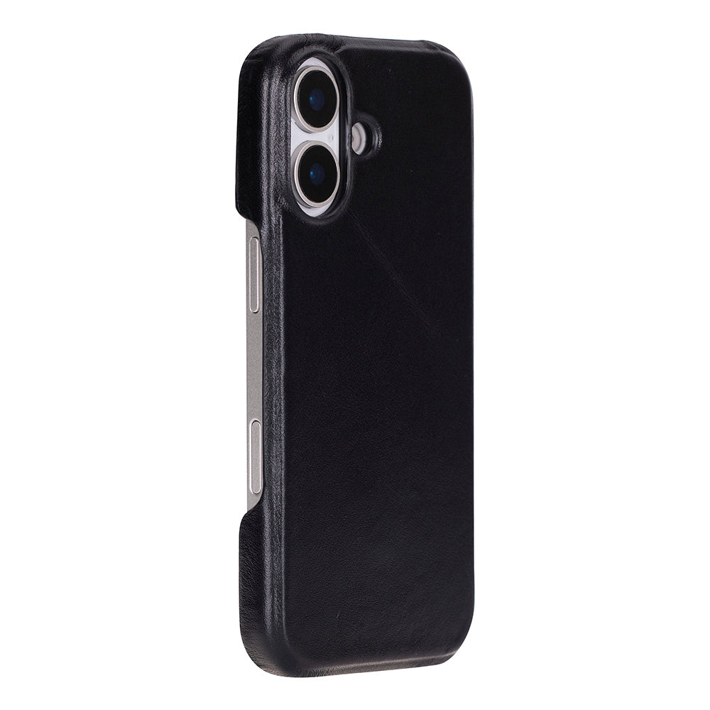 Black Leather iPhone 17 Cover Case