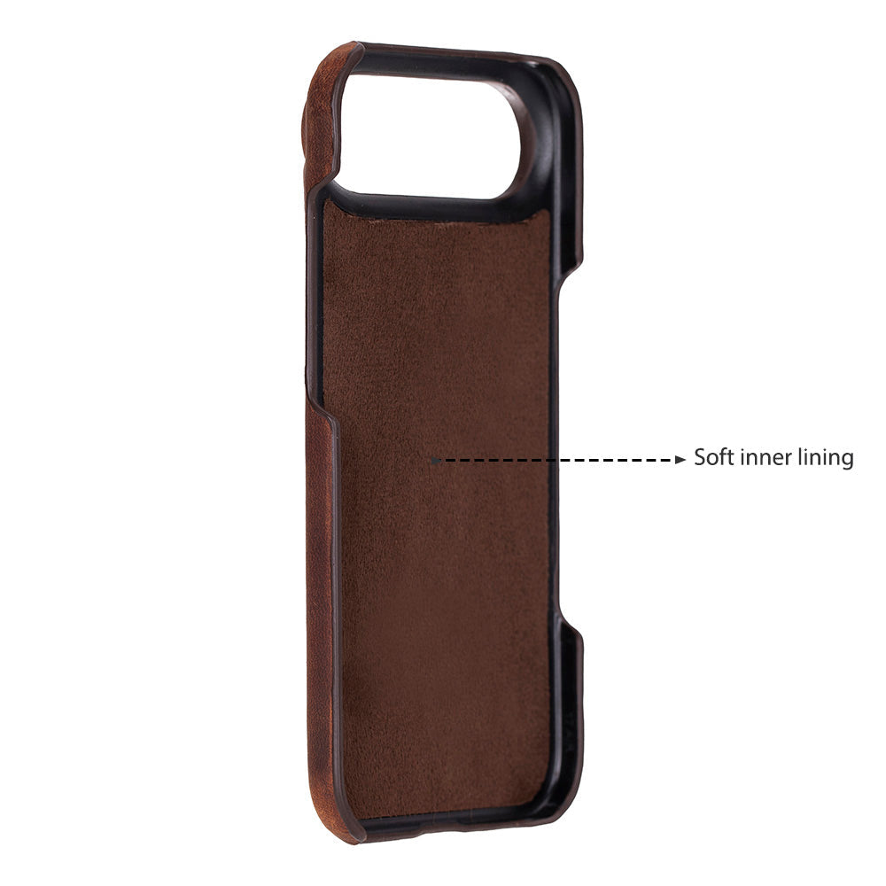 Black Leather iPhone 17 Air Cover Case
