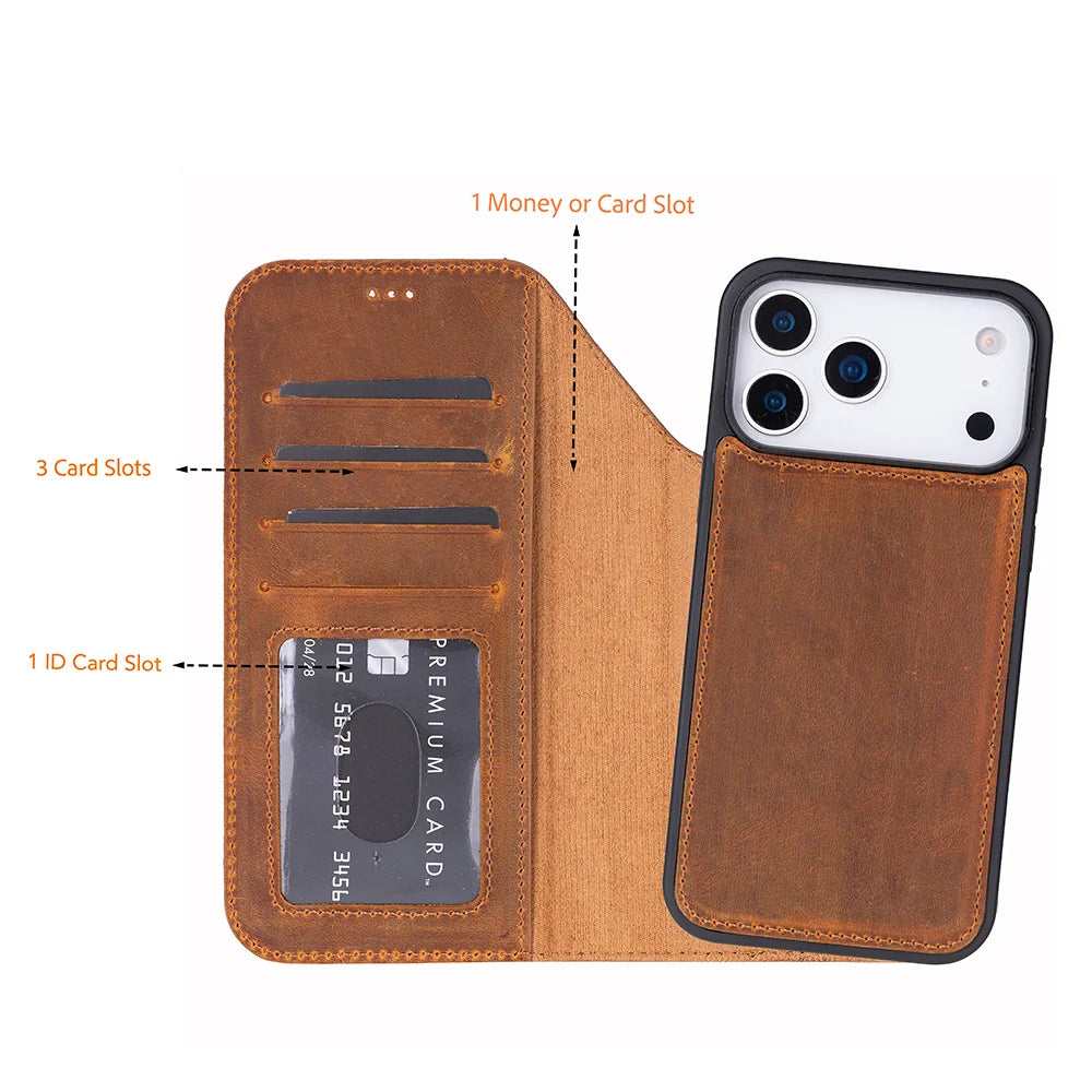 Magic iPhone 18 Pro Leather Detachable Wallet Case