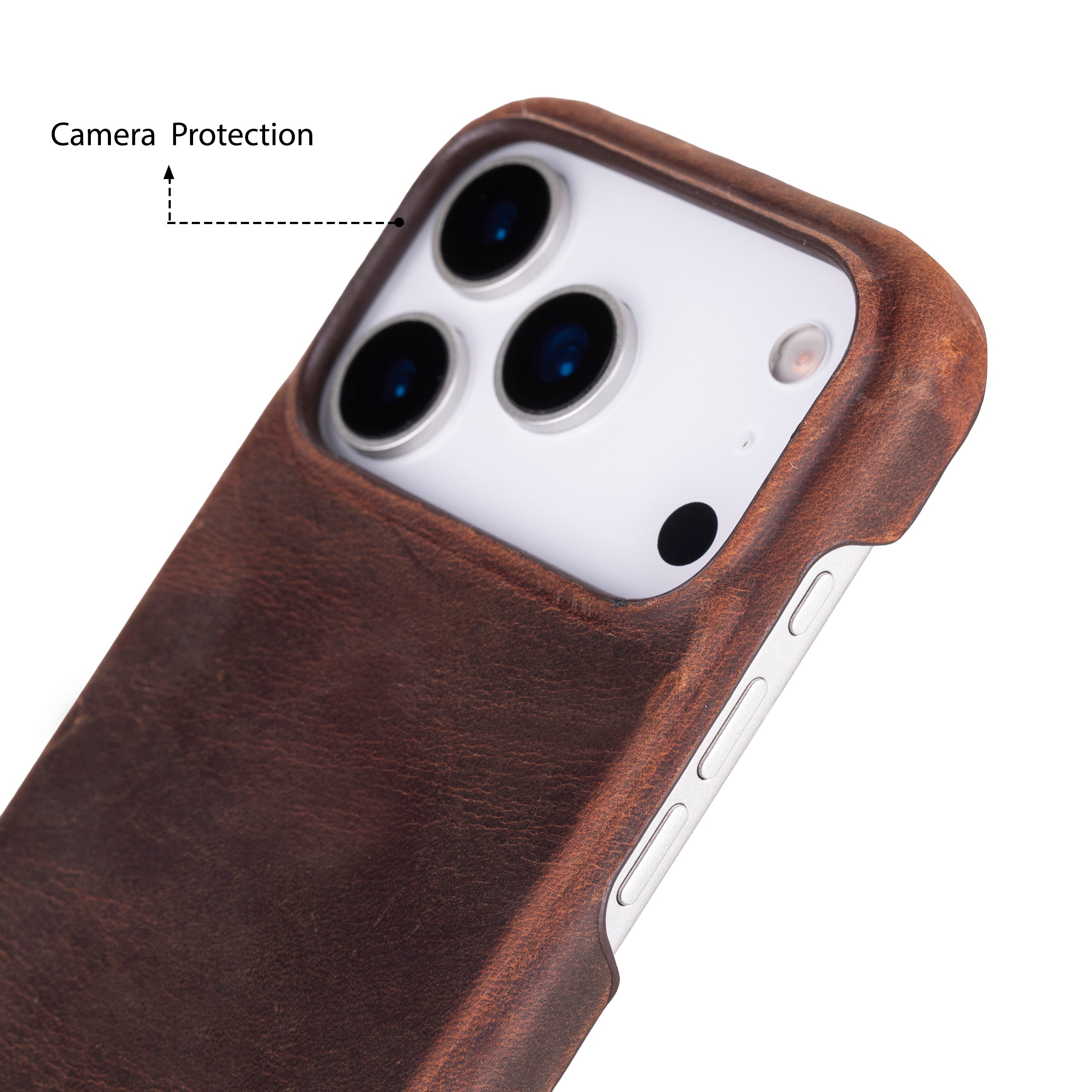 Brown Leather iPhone 17 Pro Cover Case