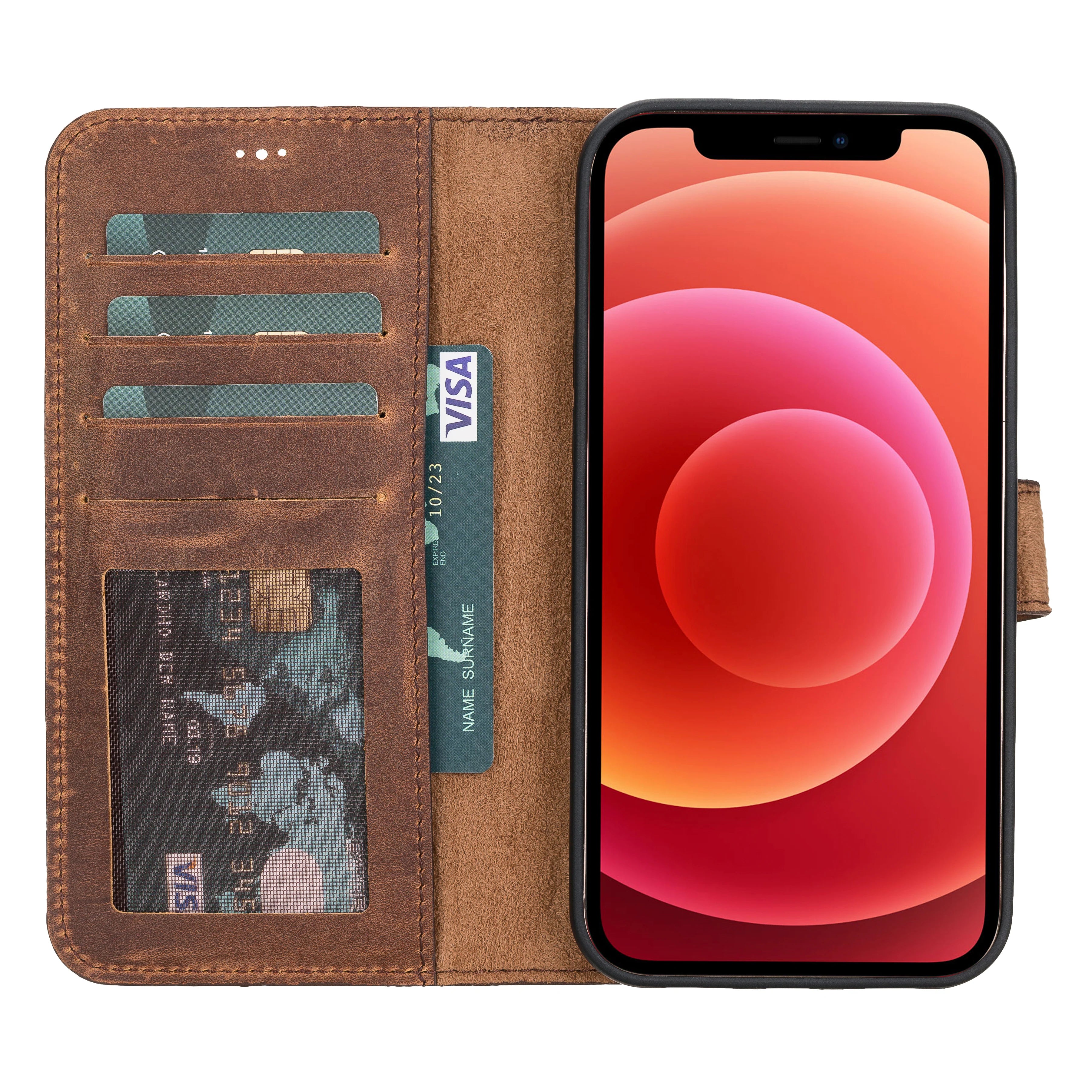 Liluri iPhone 12 Pro Max Detachable Leather Wallet Case