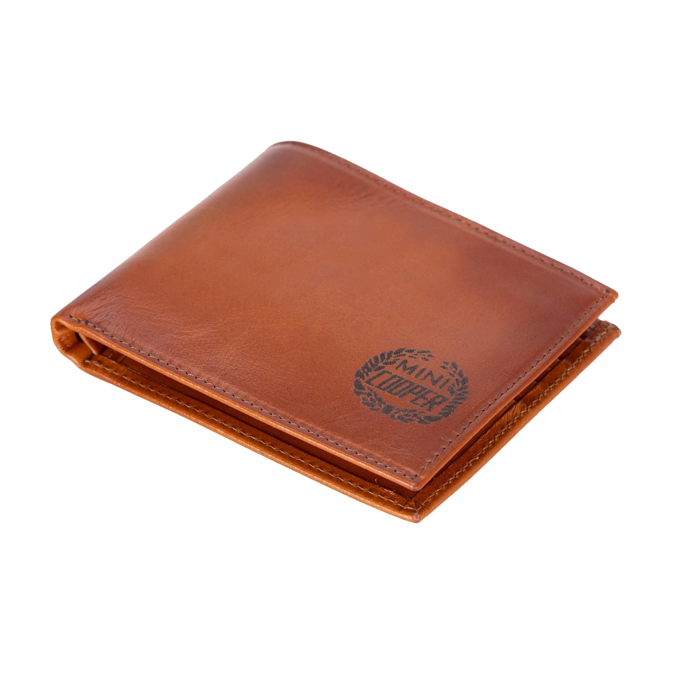 Mini Cooper Leather Bifold Wallet with Card Holder