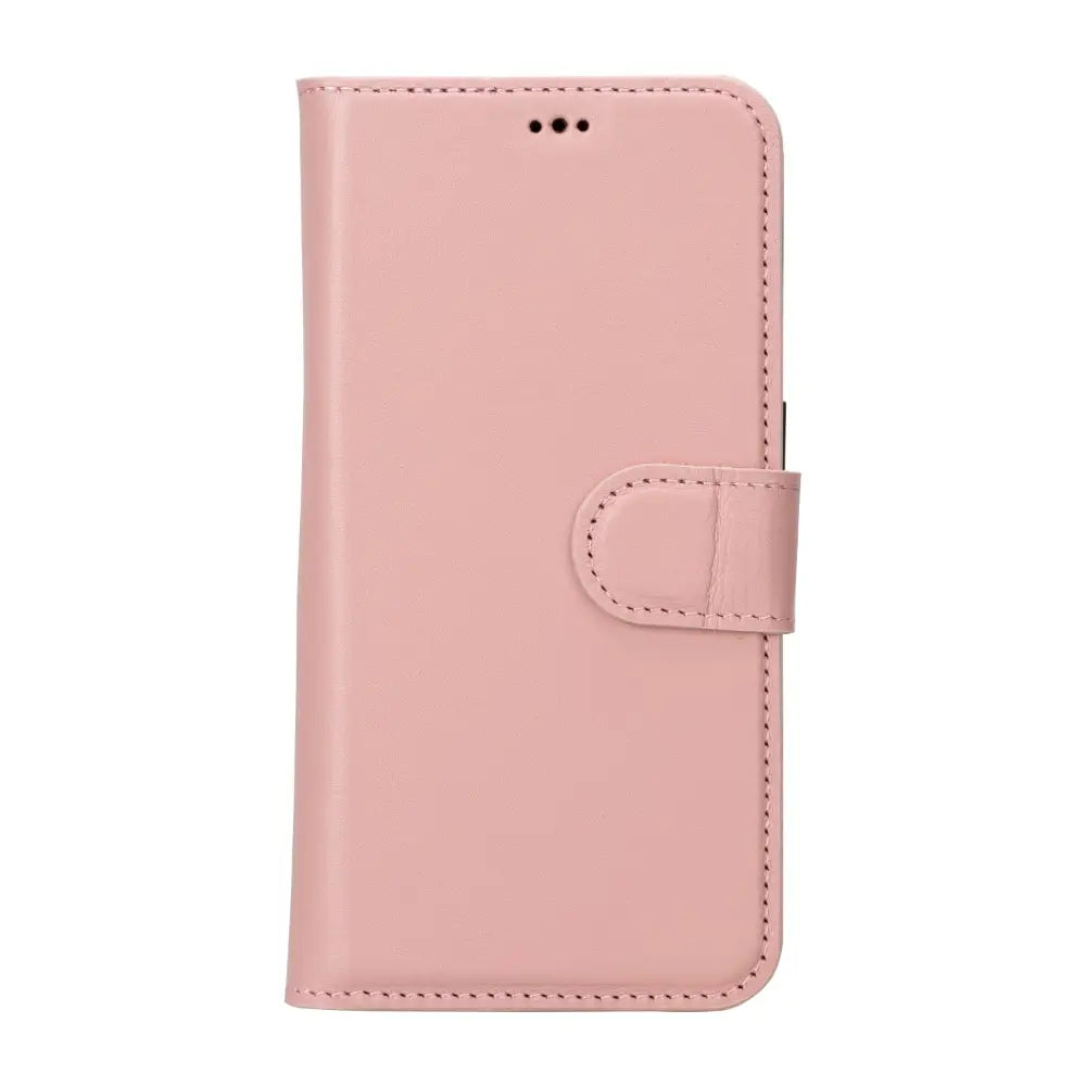 Pink Leather iPhone 15 Pro Max Detachable Card Holder Wallet Case with Magsafe-Bomonti