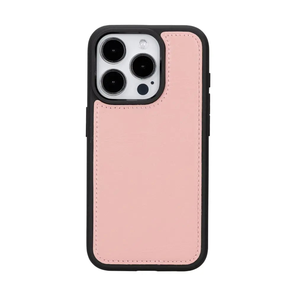 Pink Leather iPhone 15 Pro Max Detachable Card Holder Wallet Case with Magsafe-Bomonti