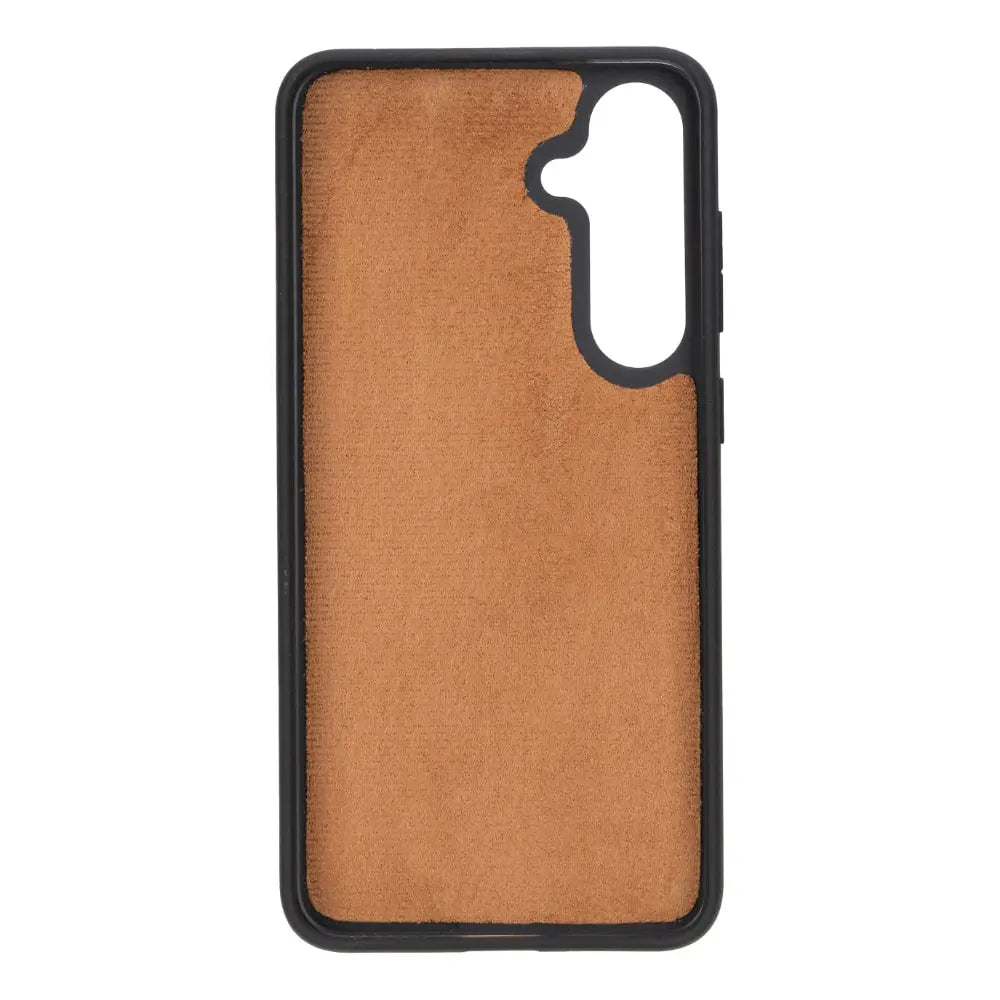 Tan Leather Samsung Galaxy S24 Plus Detachable Wallet Case with Card Holder - Bomonti