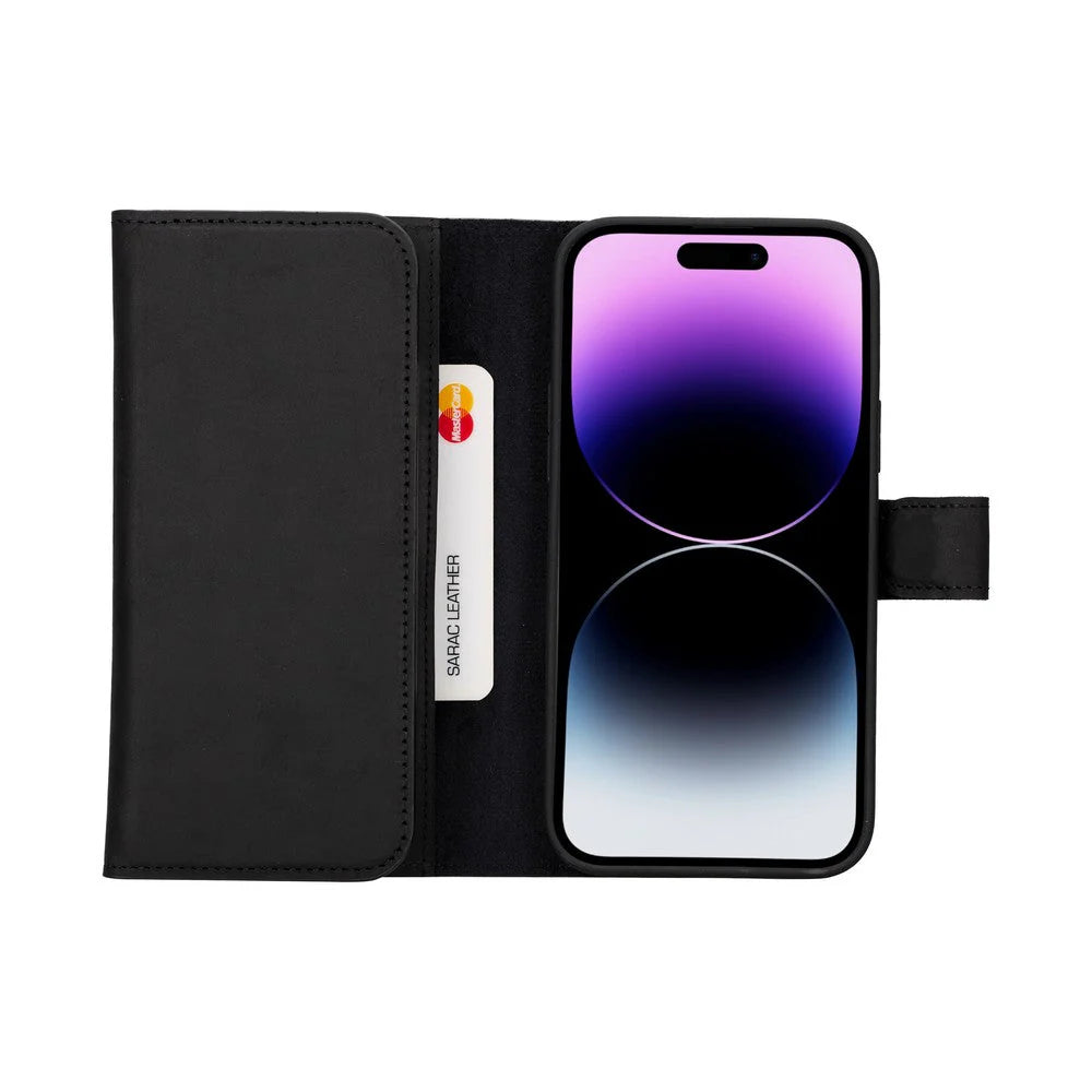 Santa iPhone 15 Pro Leather Detachable Wallet Case