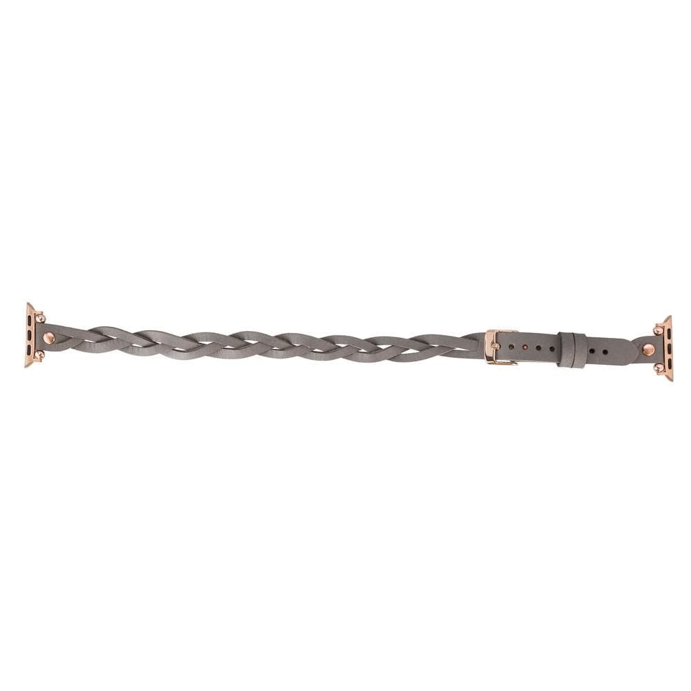B2B - Leather Apple Watch Bands - Ferro Braided DT Peggy Rose Gold Trok Style Bomonti