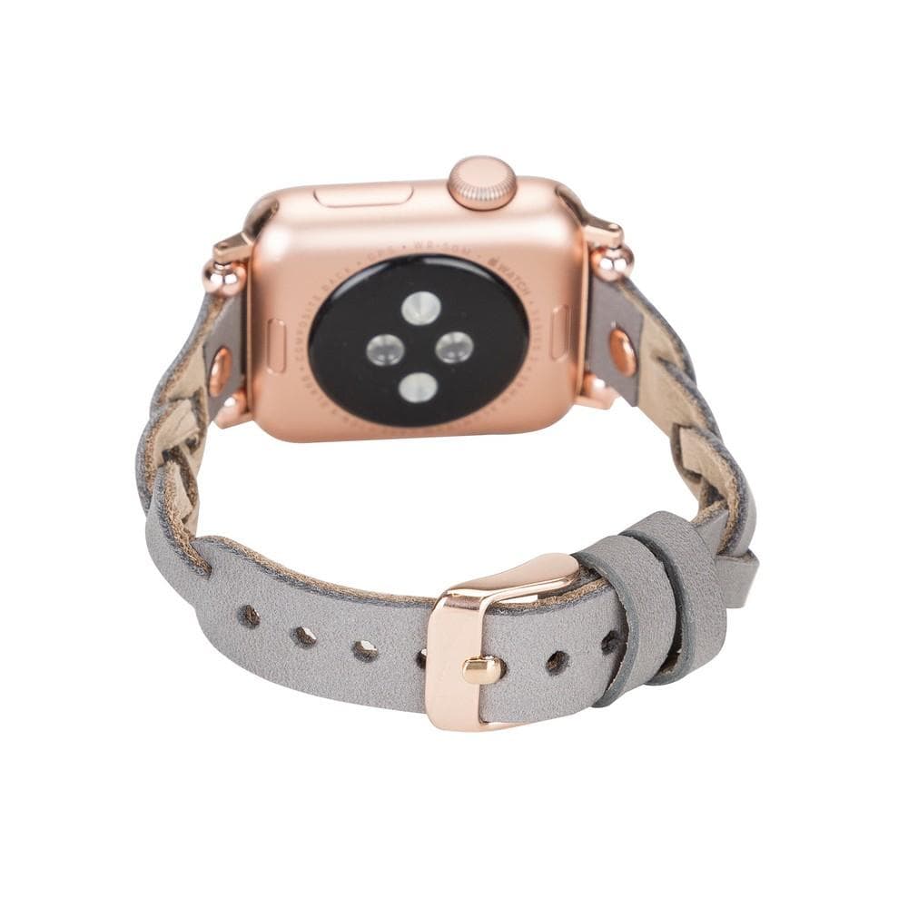 B2B - Leather Apple Watch Bands - Ferro Braided Wanda Rose Gold Trok Style Bomonti