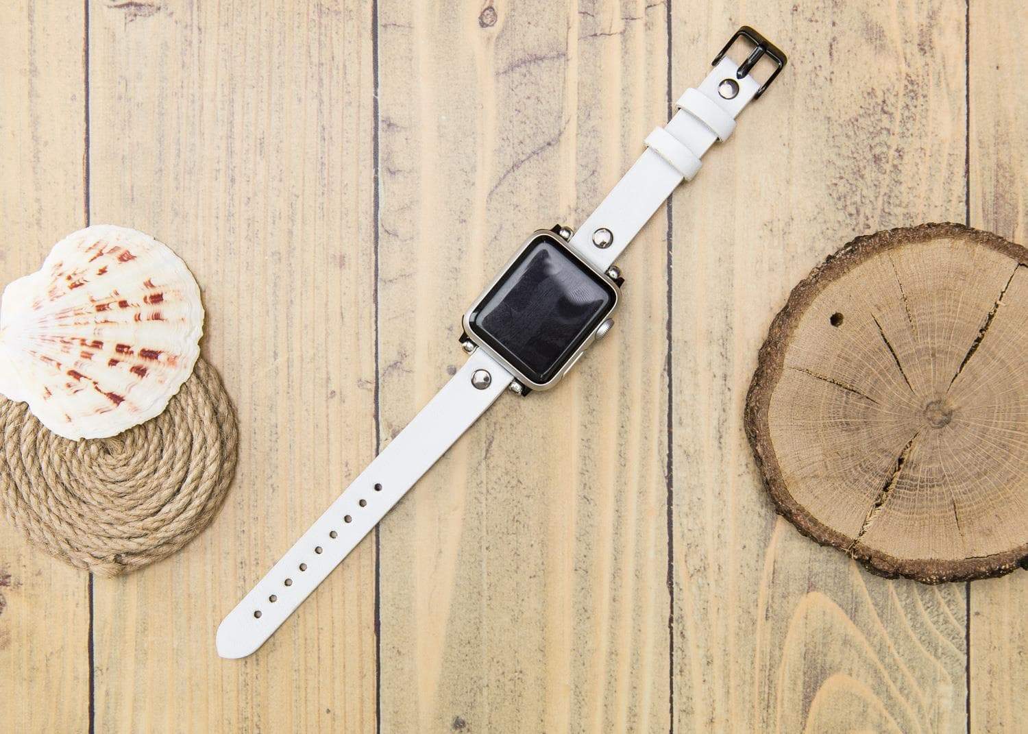 Ferro Apple Watch Leather Band with Silver Trok