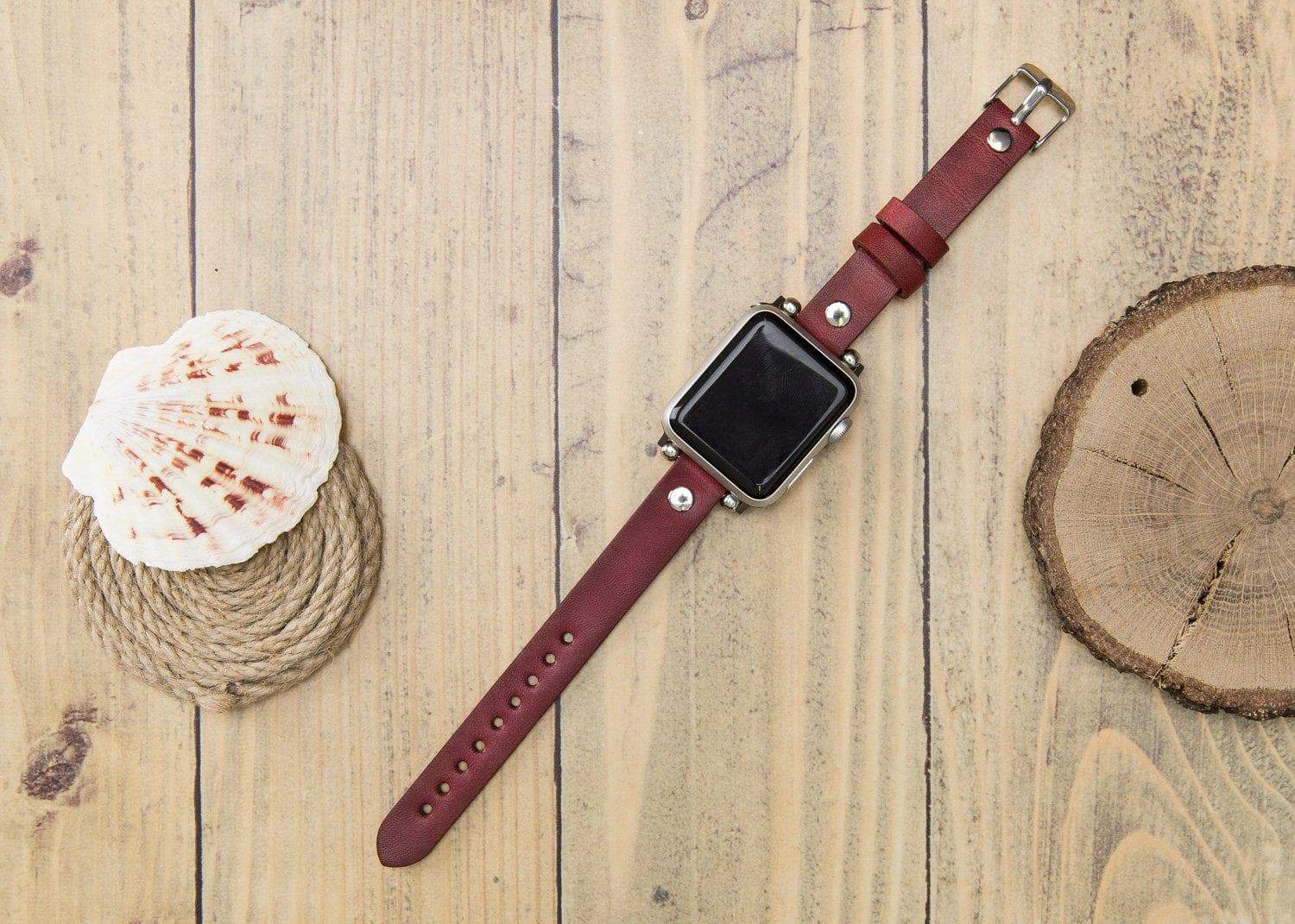 Ferro Apple Watch Leather Band with Silver Trok