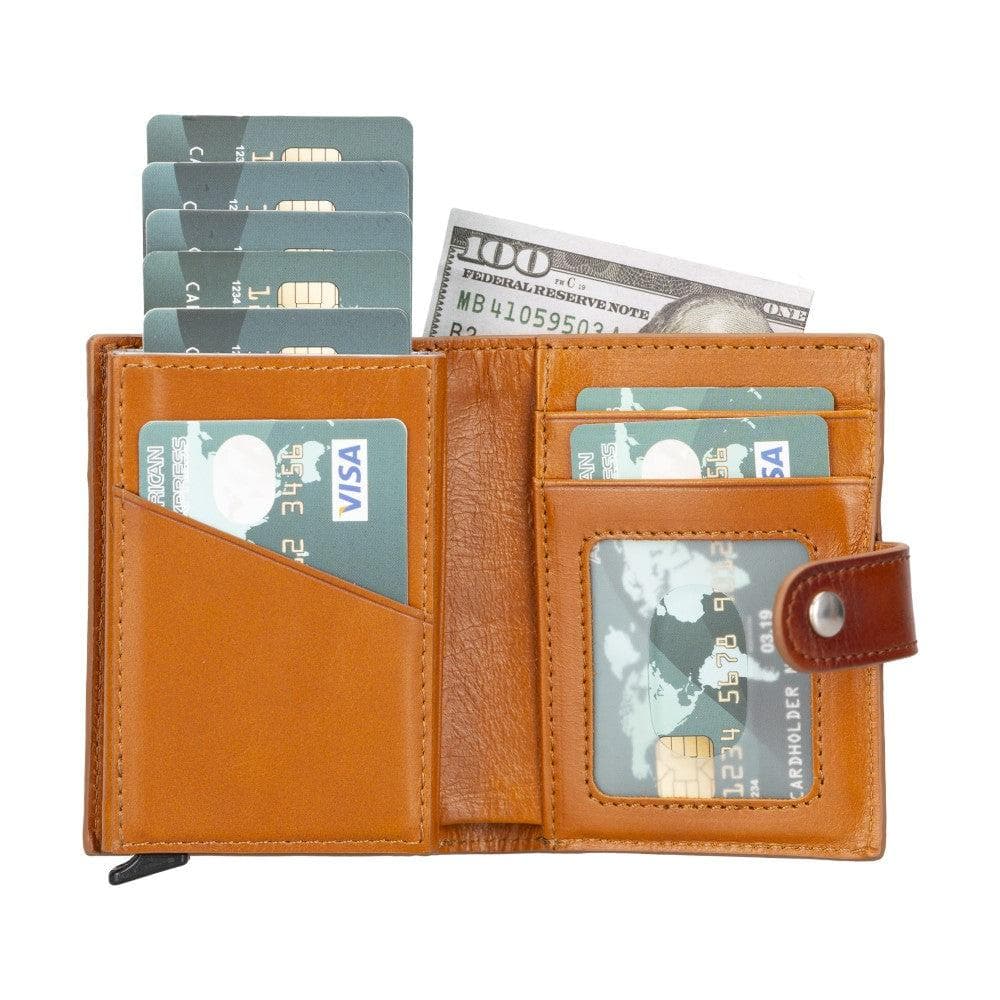 Palertag Zip Mechanical Leather Card Holder with AirTag Slot