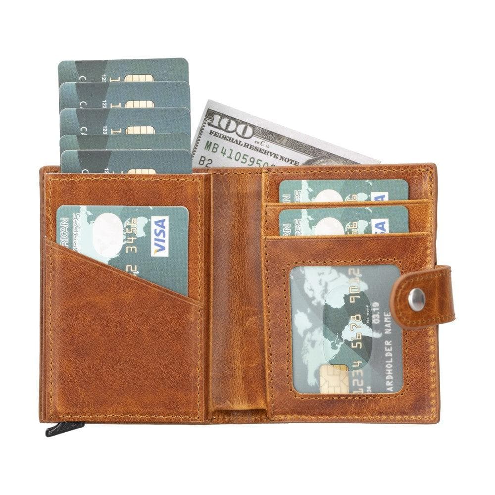 Palertag Zip Mechanical Leather Card Holder with AirTag Slot