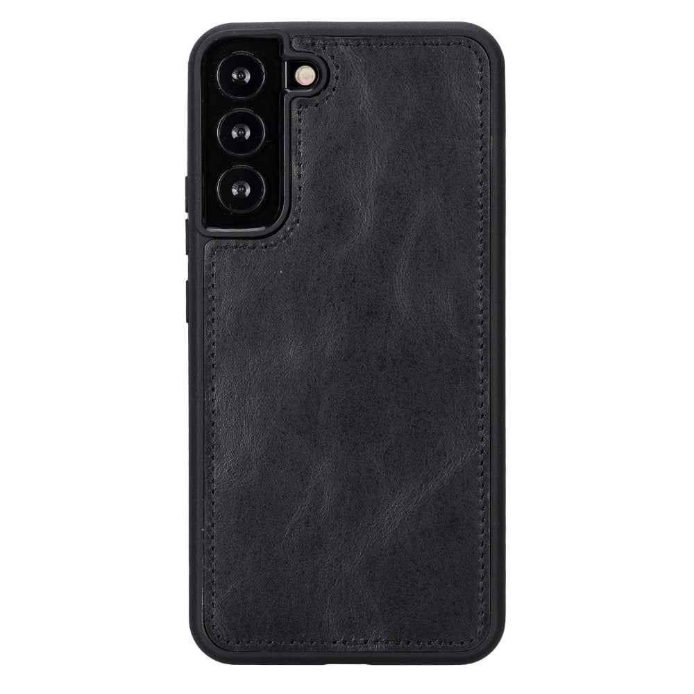 Black Leather Samsung Galaxy S22+ Wallet Case with Card Holder - Bomonti Leather - 5