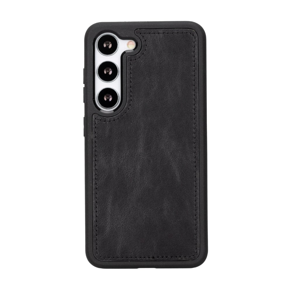 Black Leather Samsung Galaxy S23 Detachable Wallet Card Holder Cover Case - Bomonti - 6