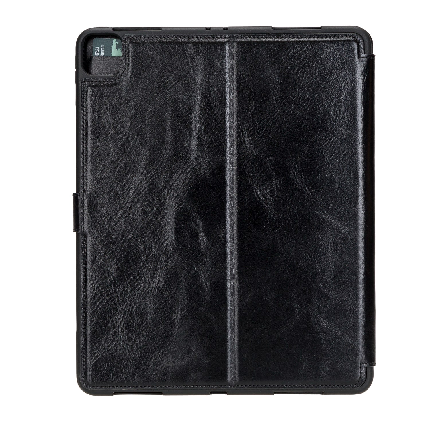 Black Leather iPad Pro 12.9 Inc Smart Folio Case with Apple Pen Holder - Bomonti - 4