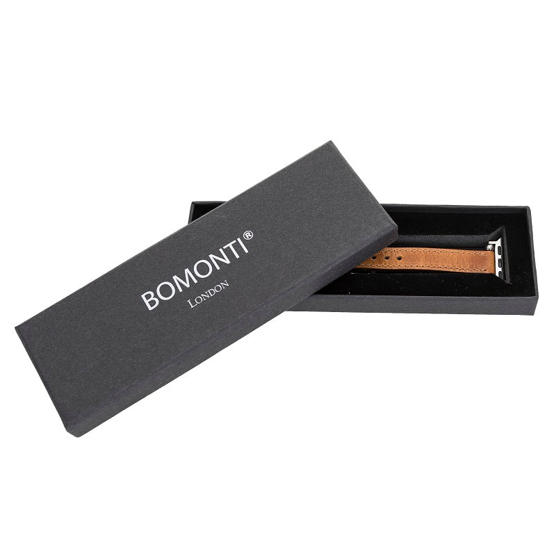 Winchester Elite Brown Genuine Leather Apple Watch Band Strap 38mm 40mm 42mm 44mm 45mm for All Series - Bomonti - 7