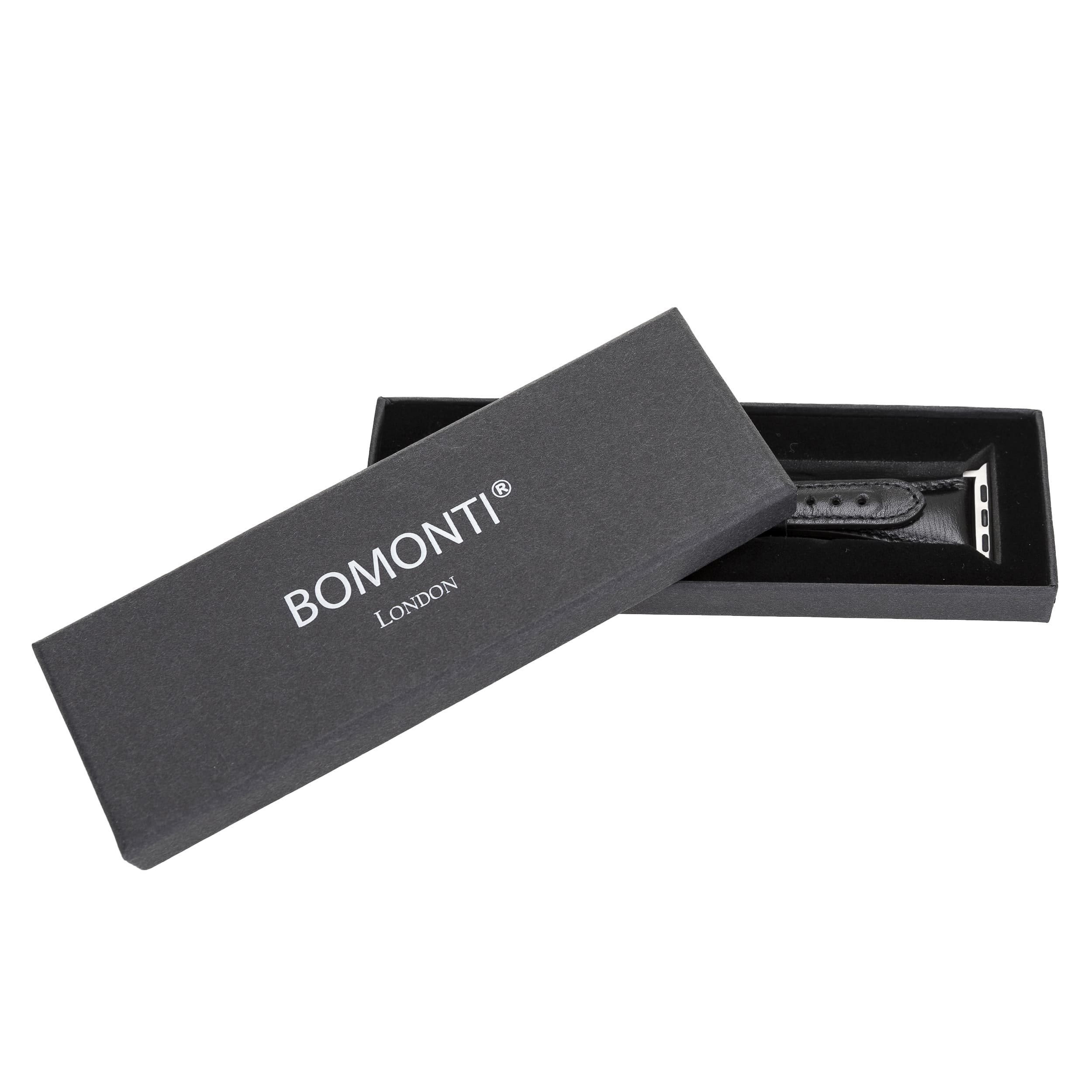 Buckingham Black Genuine Leather Apple Watch Band Strap 38mm 40mm 42mm 44mm 45mm for All Series - Bomonti - 7