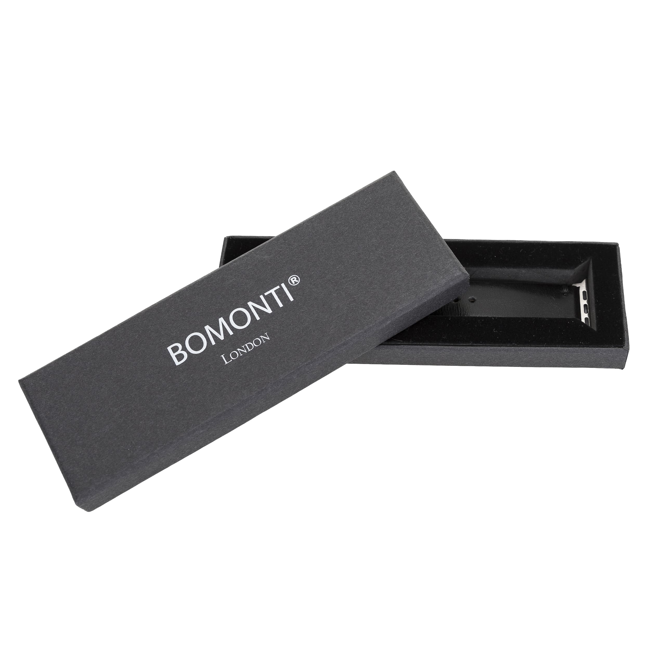 Cambridge Black Genuine Leather Apple Watch Band Strap 38mm 40mm 42mm 44mm 45mm for All Series - Bomonti - 7