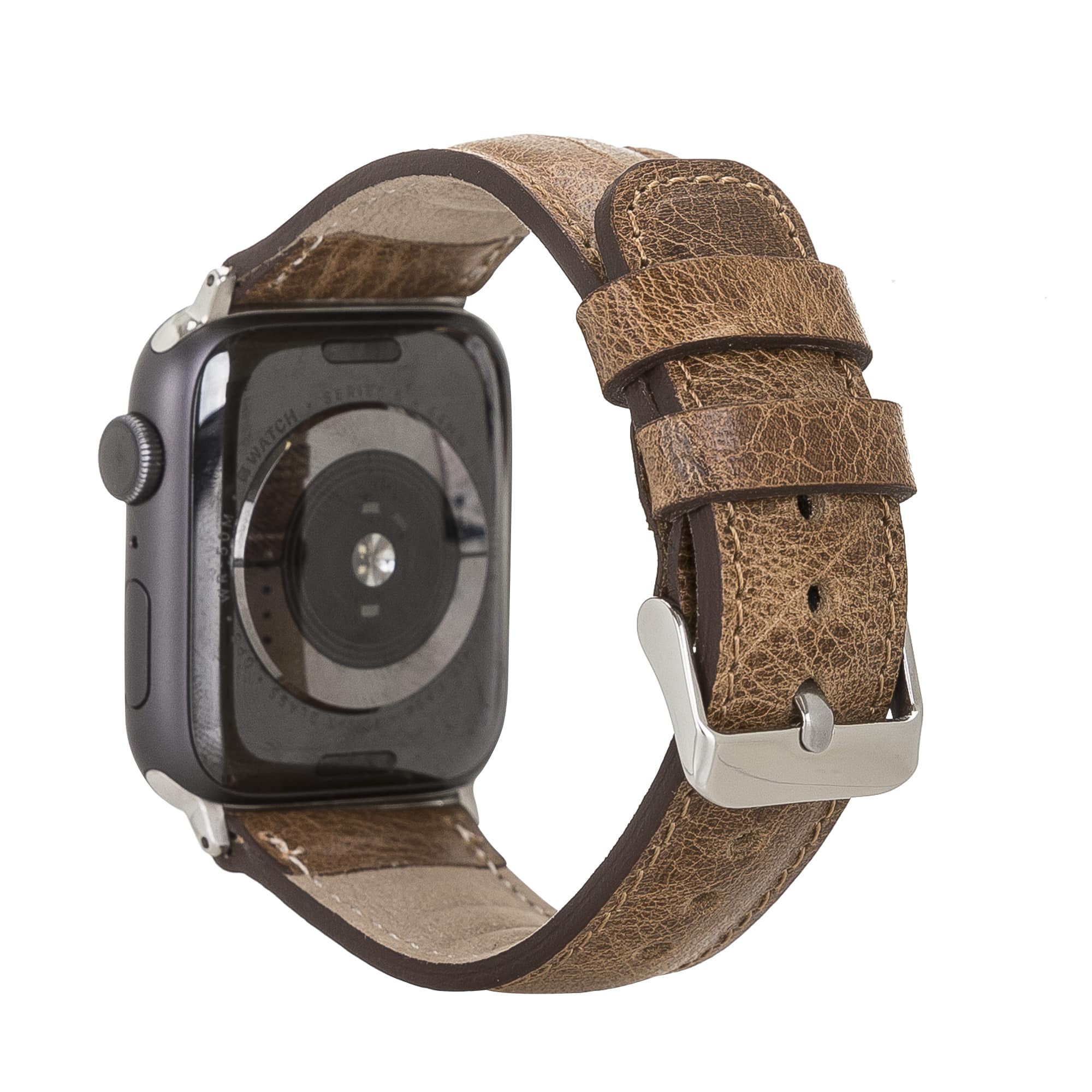 Camden Classic Brown Genuine Leather Apple Watch Band Strap 38mm 40mm 42mm 44mm 45mm for All Series - Bomonti - 2